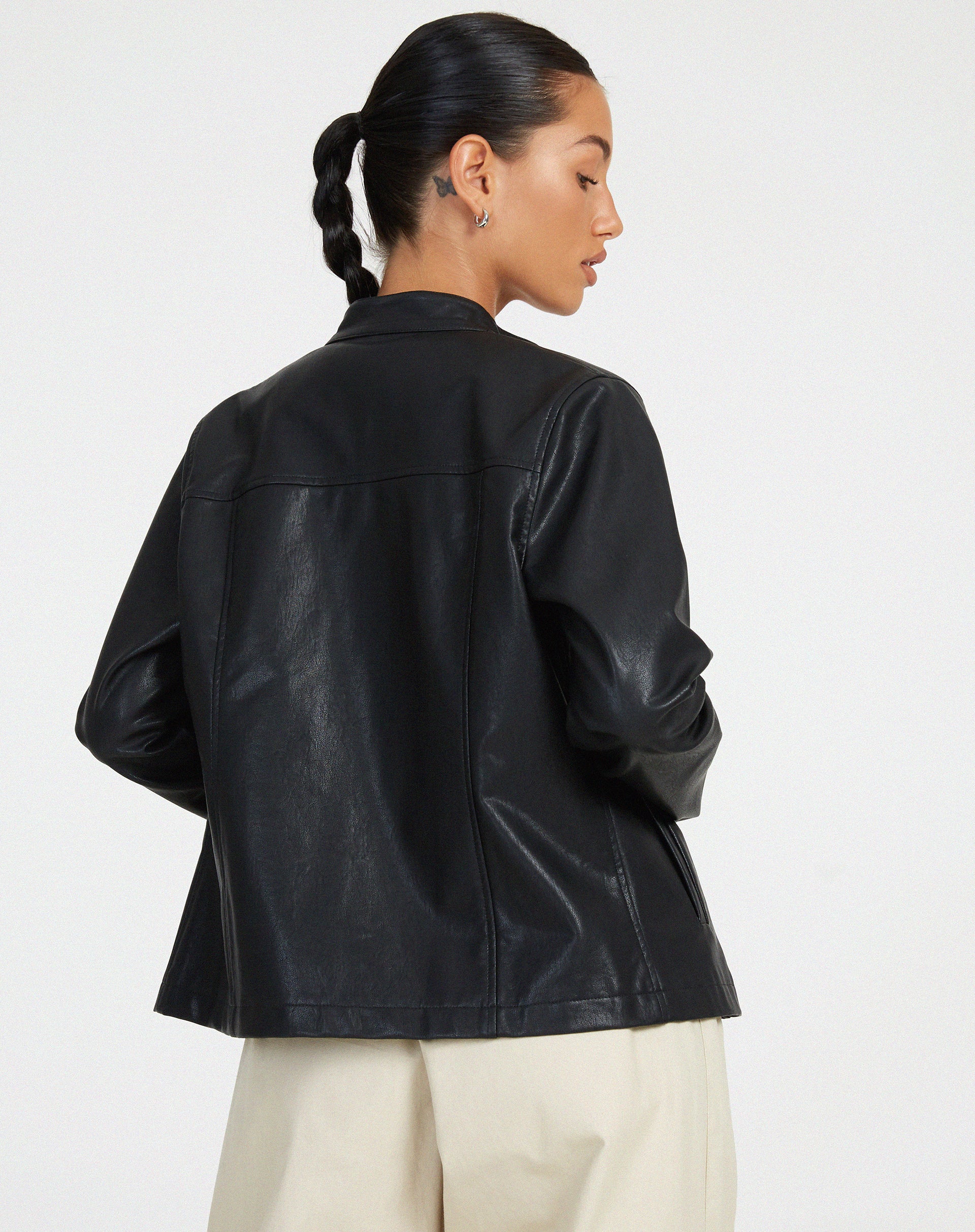 MOTEL X OLIVIA NEILL Olivia Jacket in PU Black - Image 2