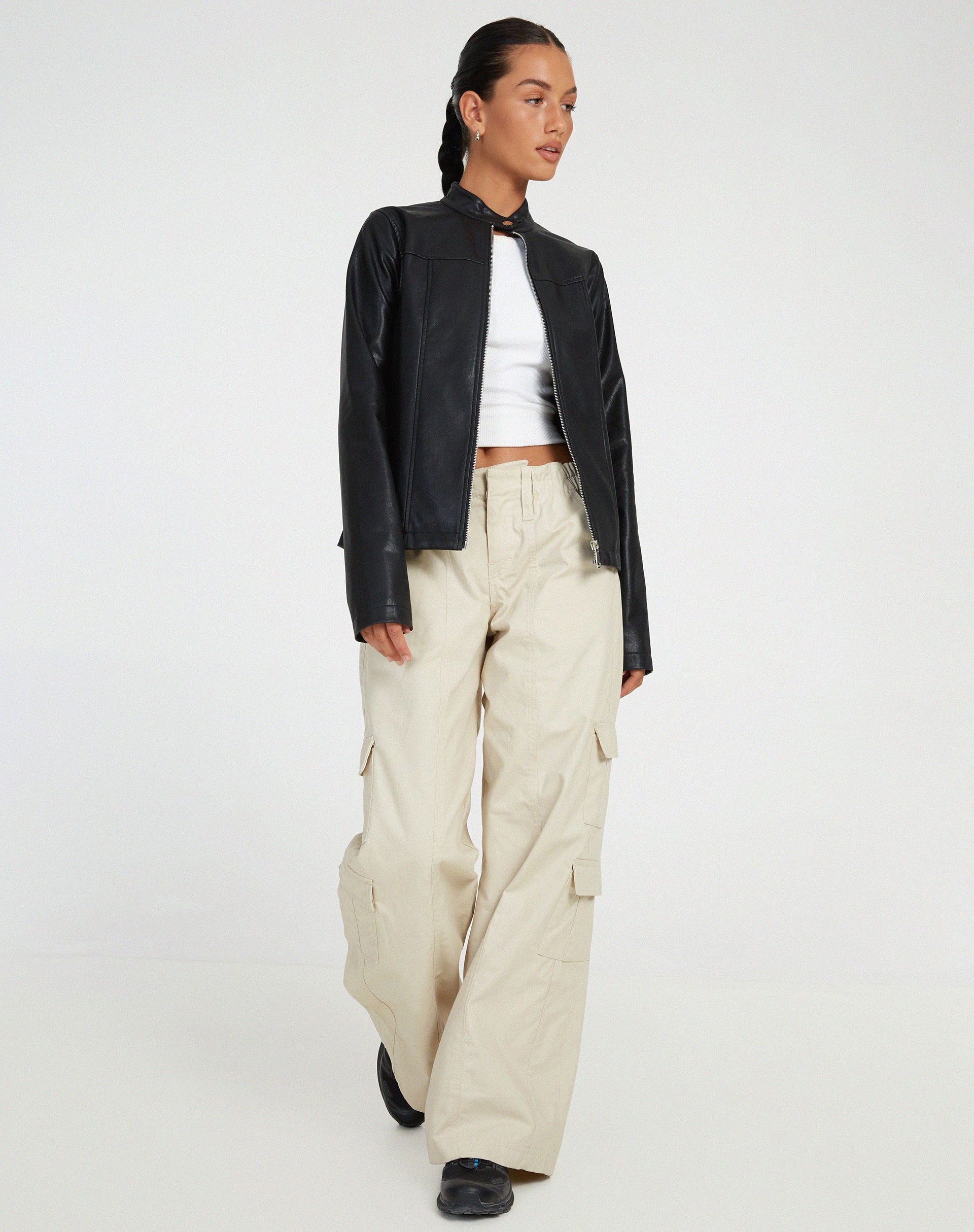MOTEL X OLIVIA NEILL Olivia Jacket in PU Black - Image 3