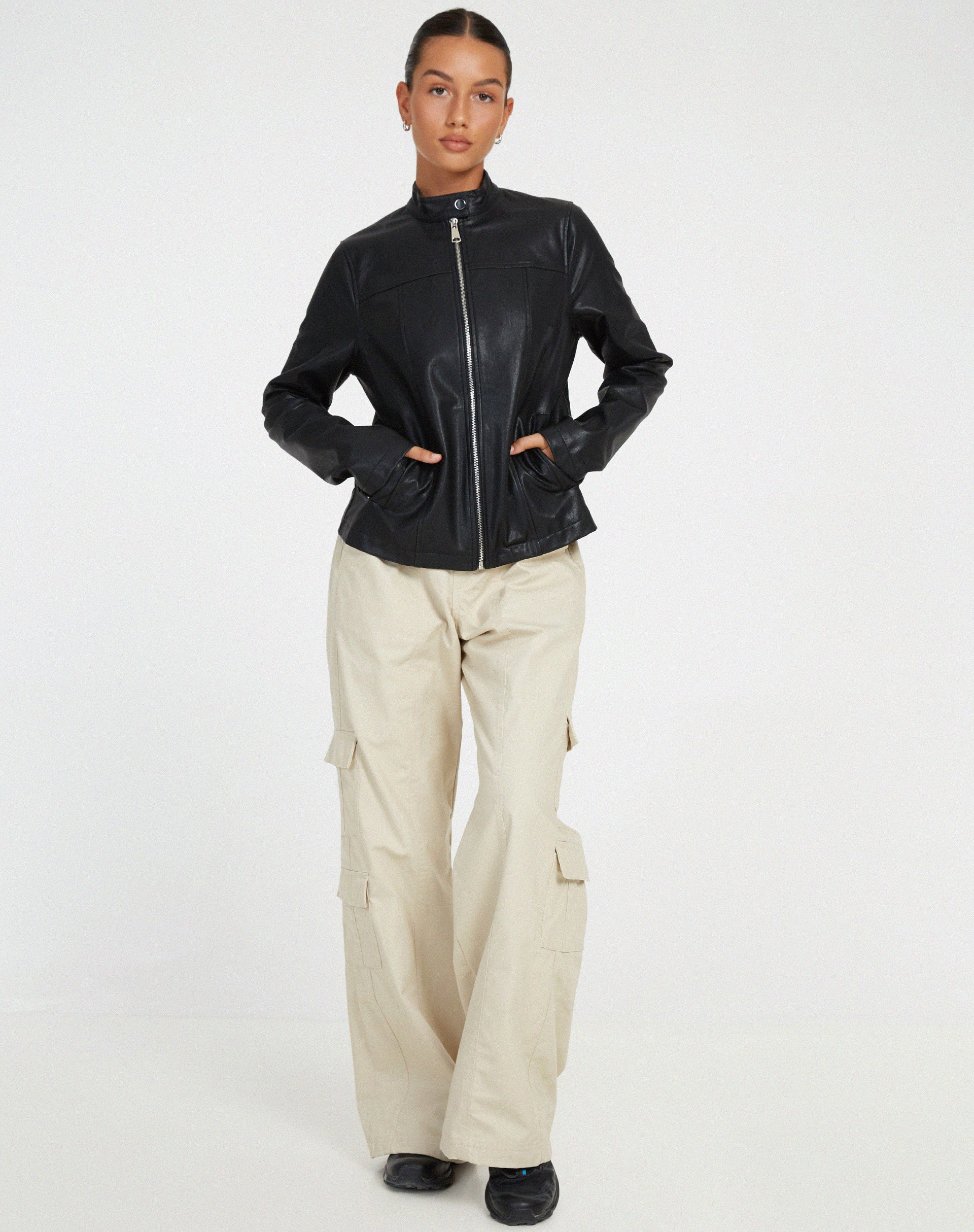 Olivia Jacket in PU Black - Image 5