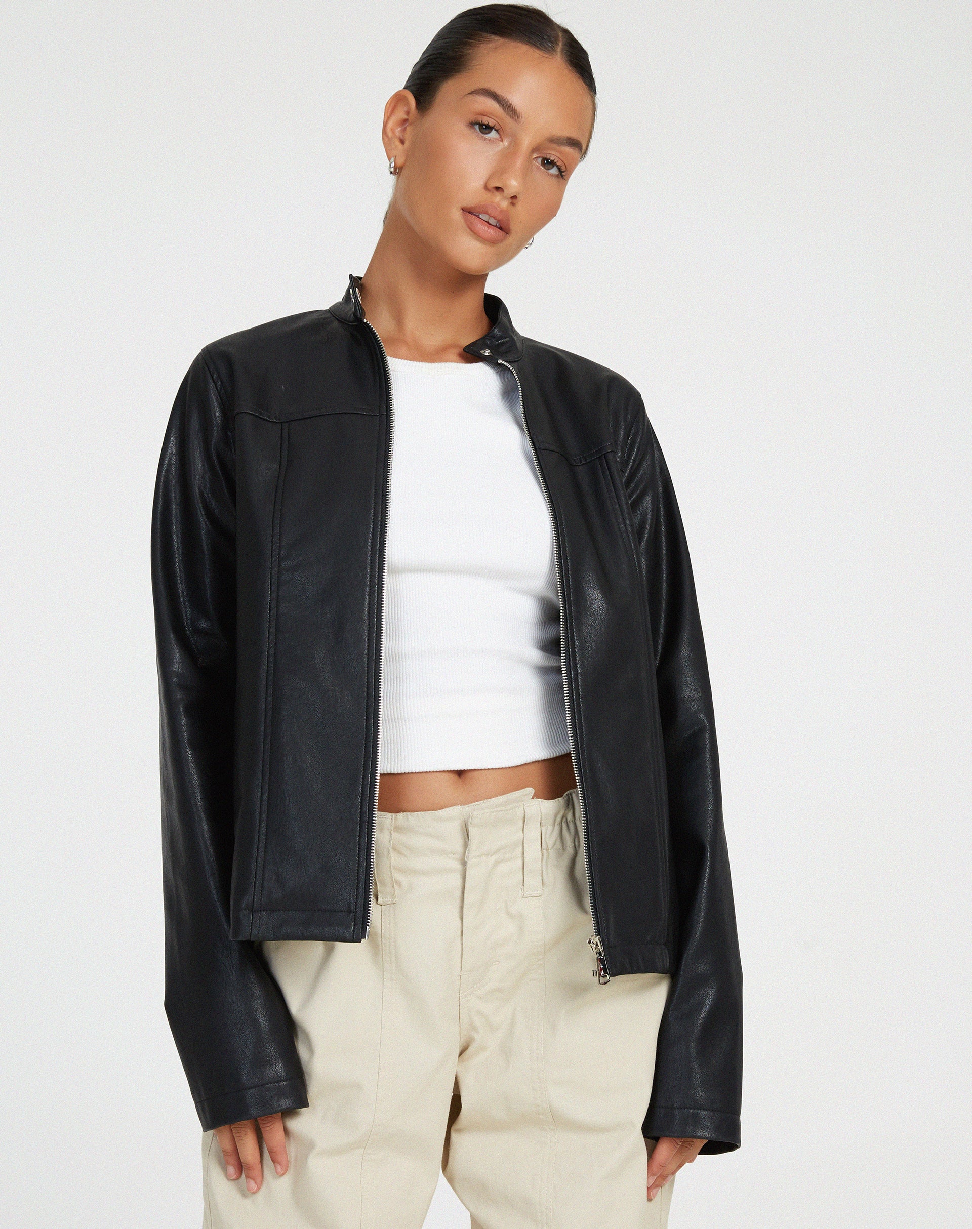 Olivia Jacket in PU Black - Image 7