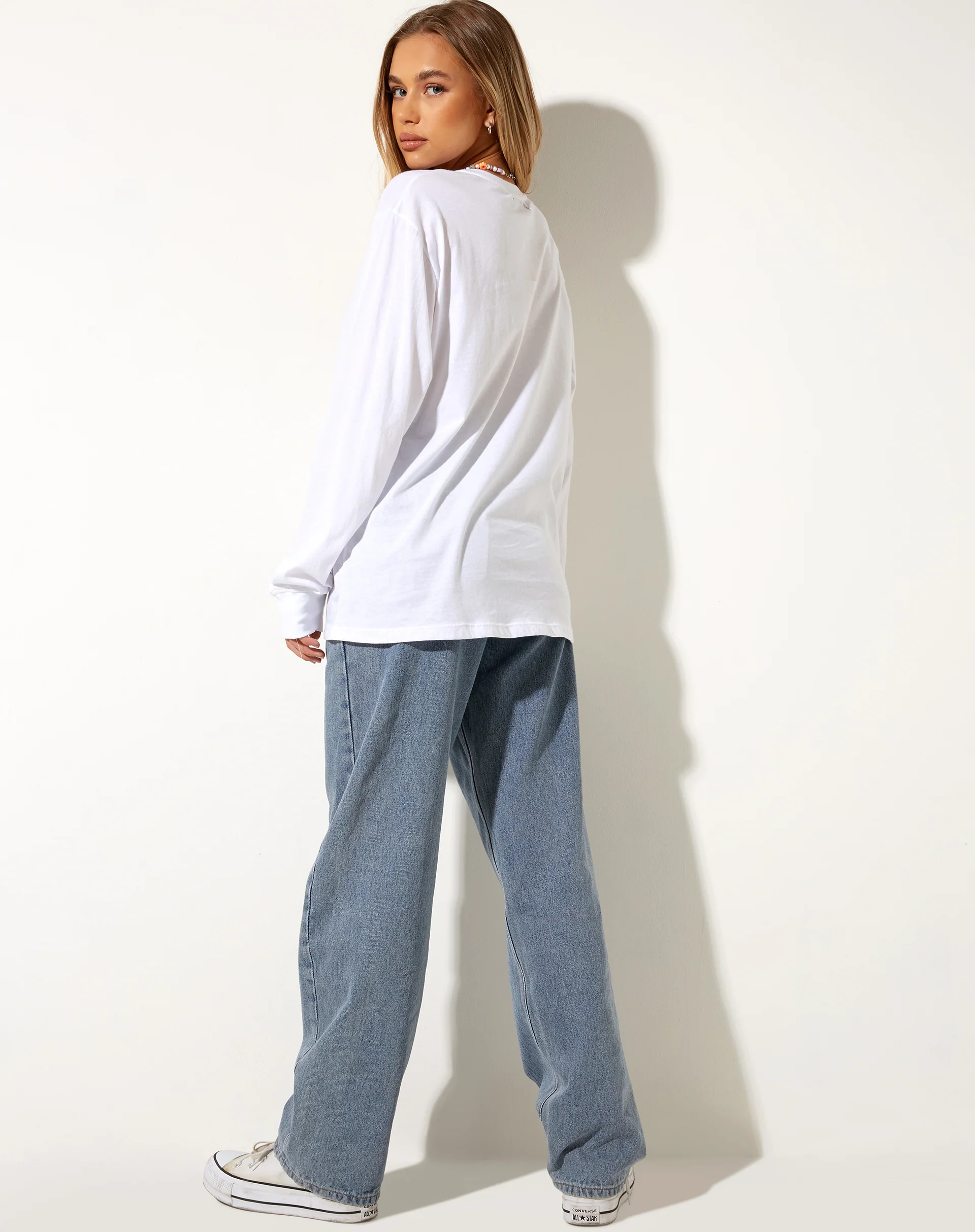 Olivia Long Sleeve Tee in White Crying On The Inside - Image 4