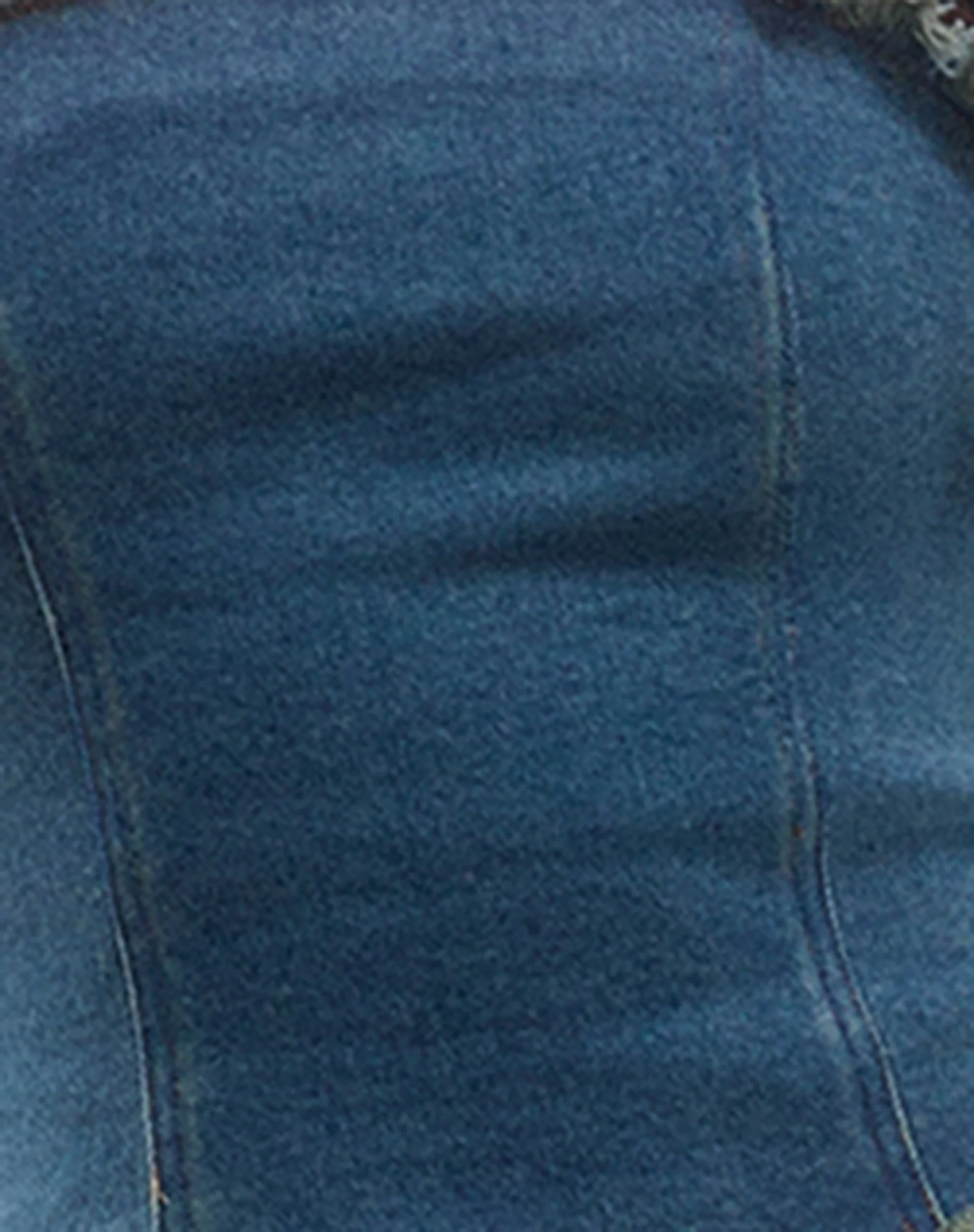 Omas Denim Bandeau Top in Brown Blue Acid Wash - Image 9