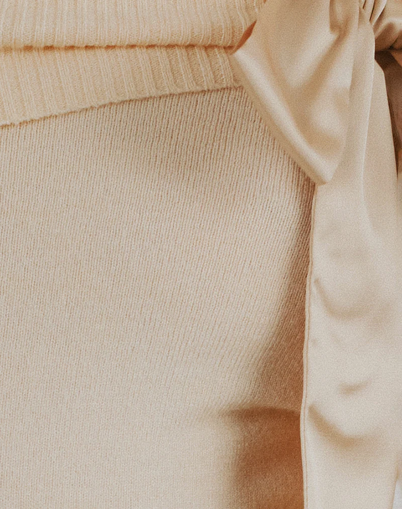 Orianne Long Sleeve Bardot Top in Knit Buttercream - Image 6