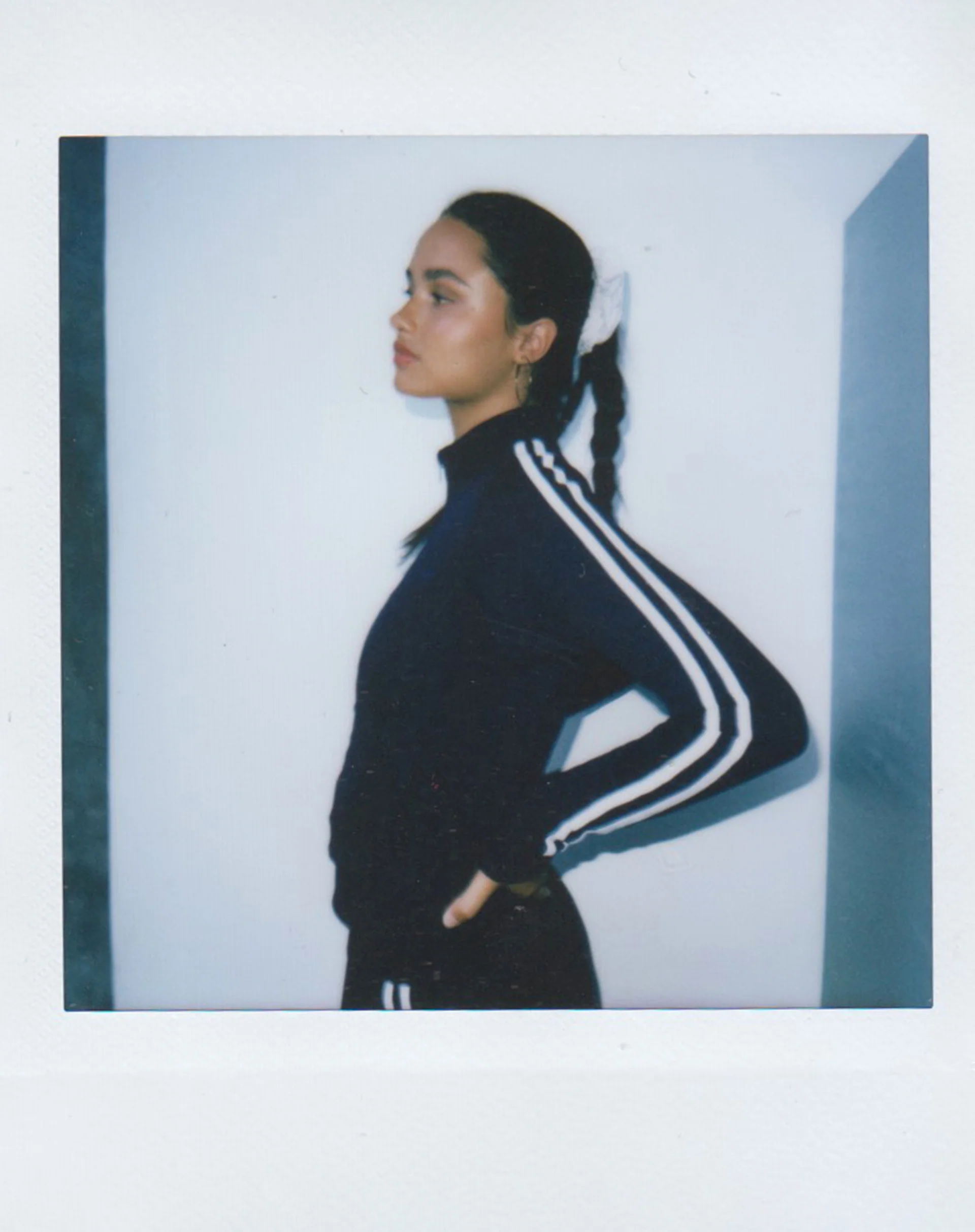 Orion Zip Up Jumper in Navy with White Stripes and M Embroidery - Image 4