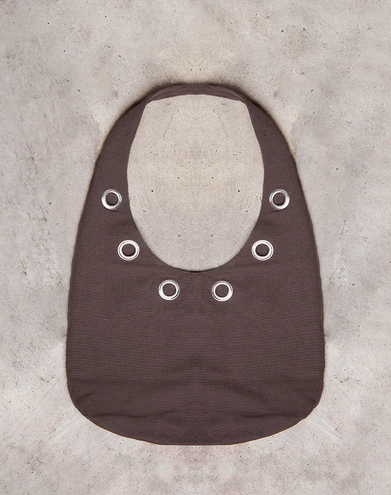 Oru Shoulder Bag in Brown with Eyelets - Image 2