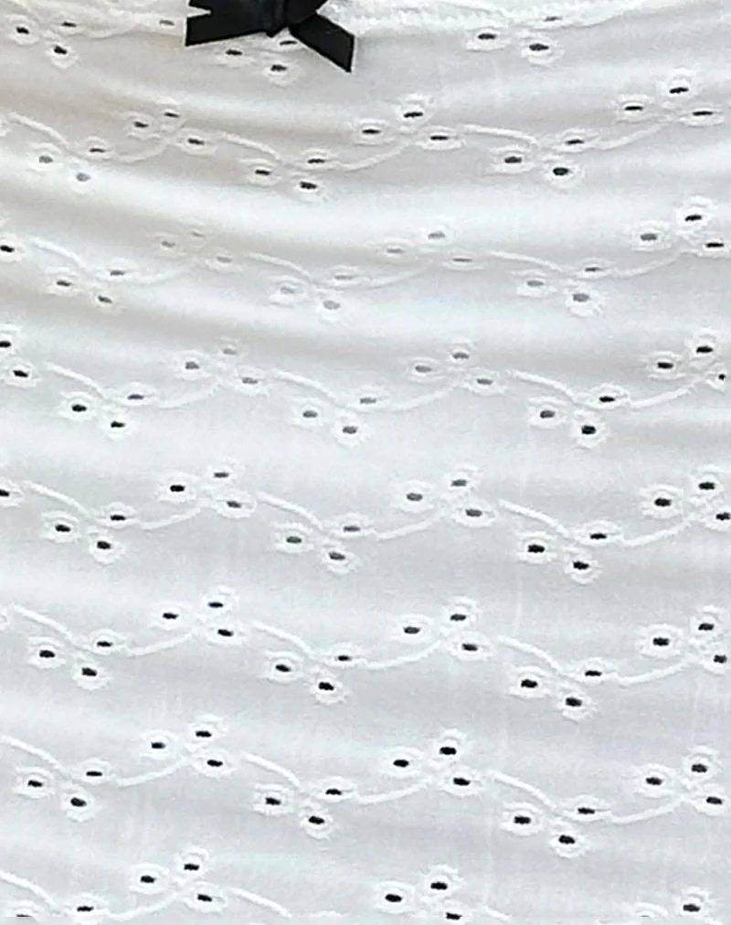 Oruto Mini Skirt in Broderie White - Image 6