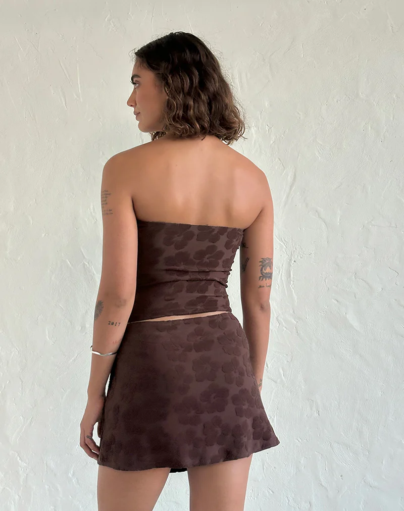 Oruto Skirt in Hibiscus Terry Brown - Image 2