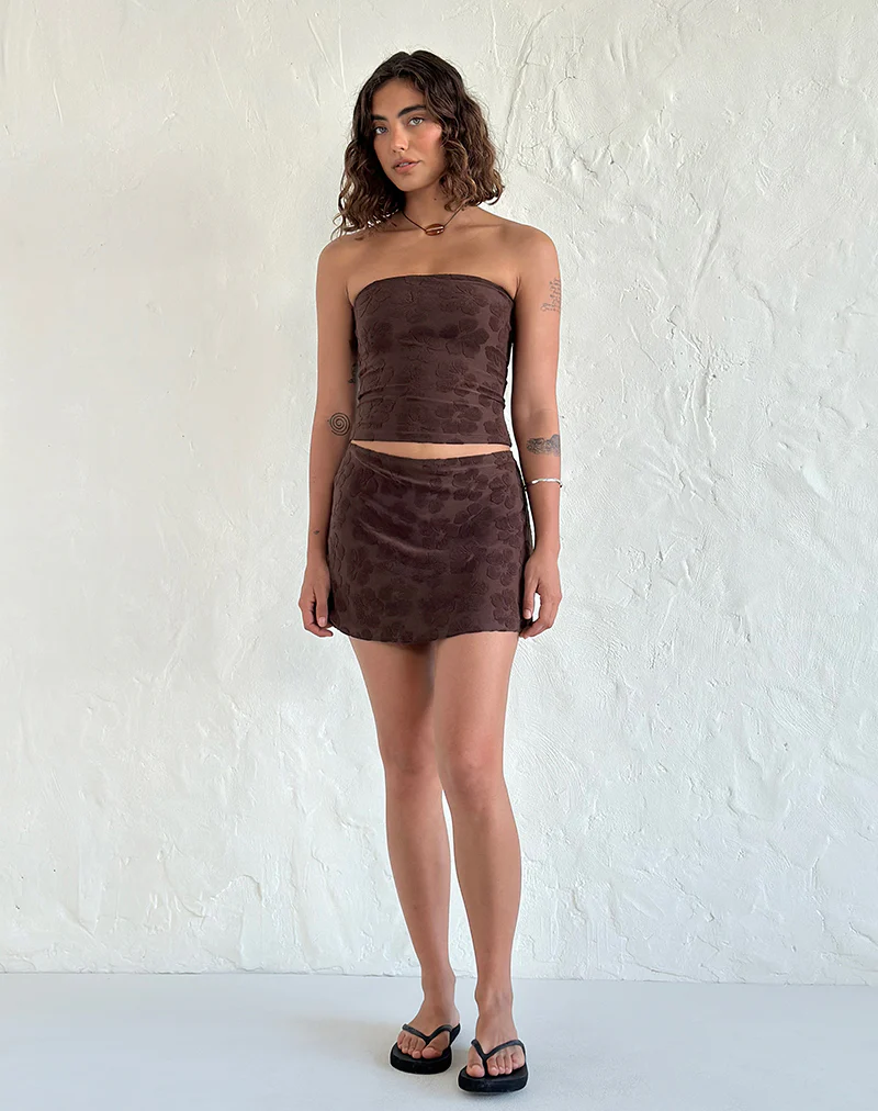 Oruto Skirt in Hibiscus Terry Brown - Image 3