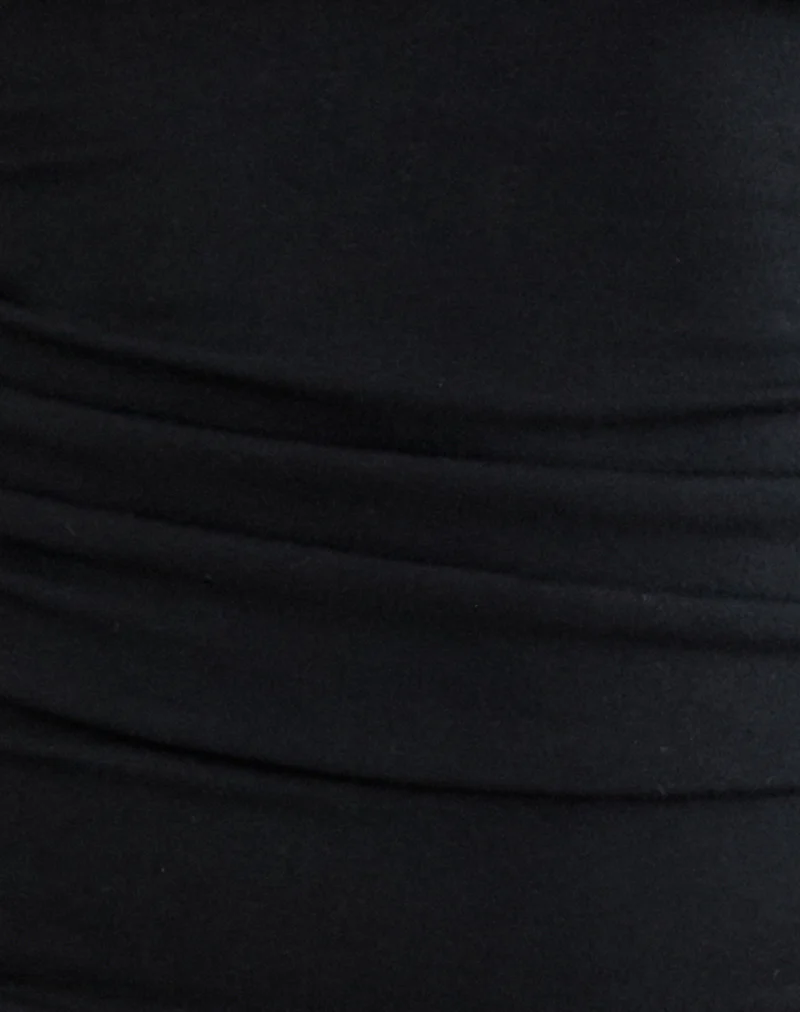 Osari Plunge Batwing Top in Jersey Black - Image 6