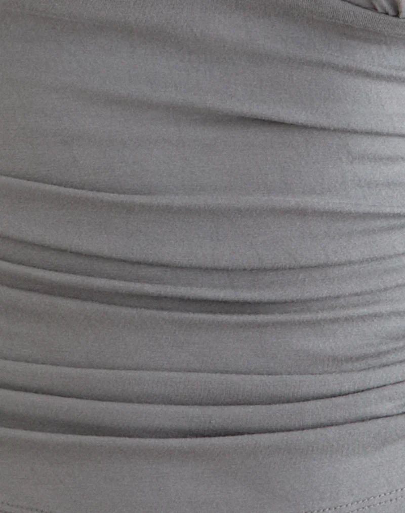 Osari Plunge Batwing Top in Jersey Grey - Image 6