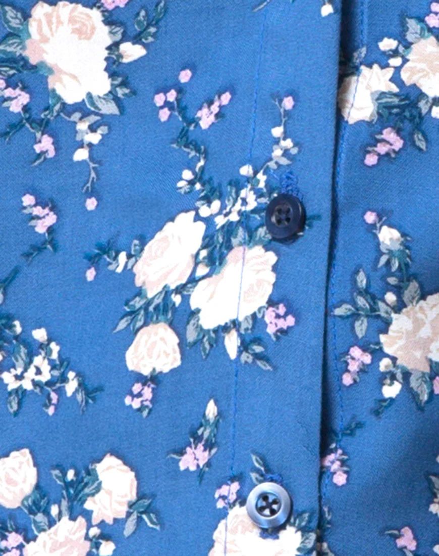 Osla Slip Dress in Soheila Floral Blue - Image 7