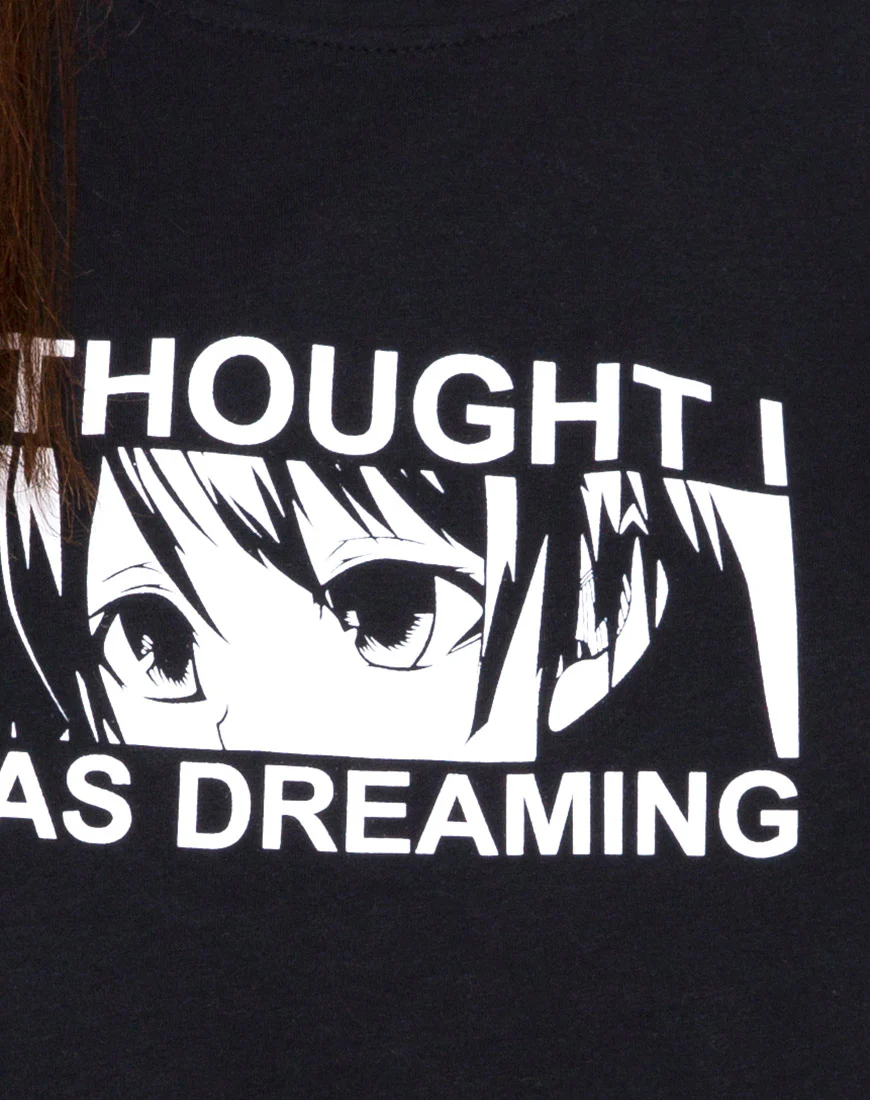 Oversized Basic Tee in 'I thought I was dreaming' Black by Motel - Image 5