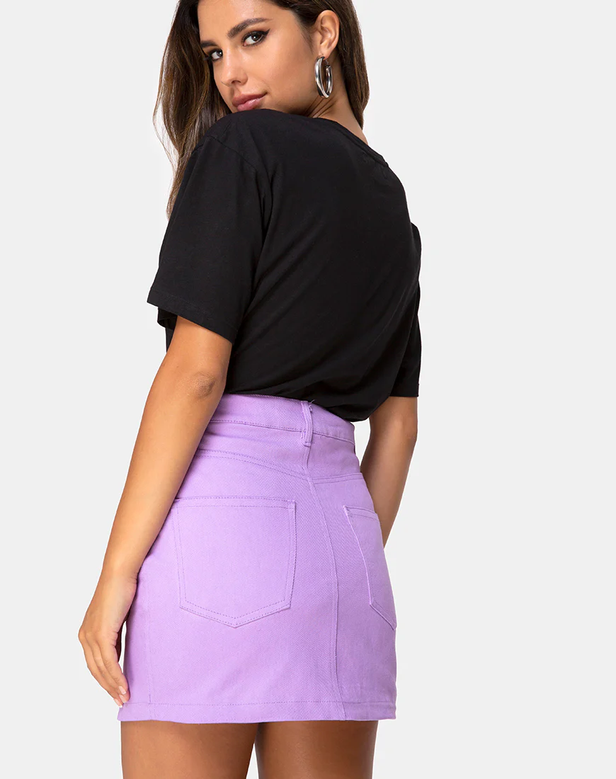 Oversize Basic Tee in Black with Angel Embro - Image 3