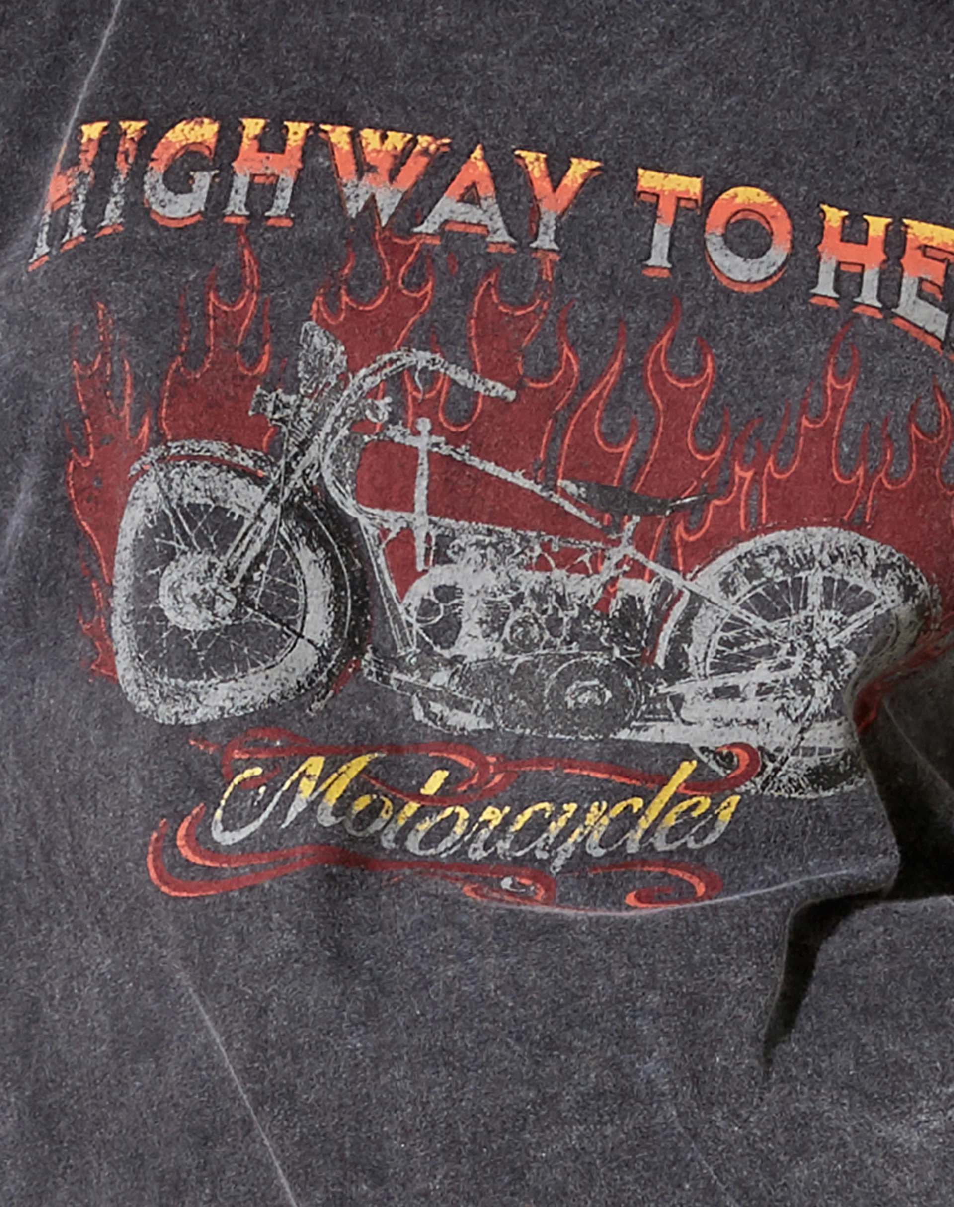 Oversize Basic Tee in Black Wash Motorcycles - Image 6