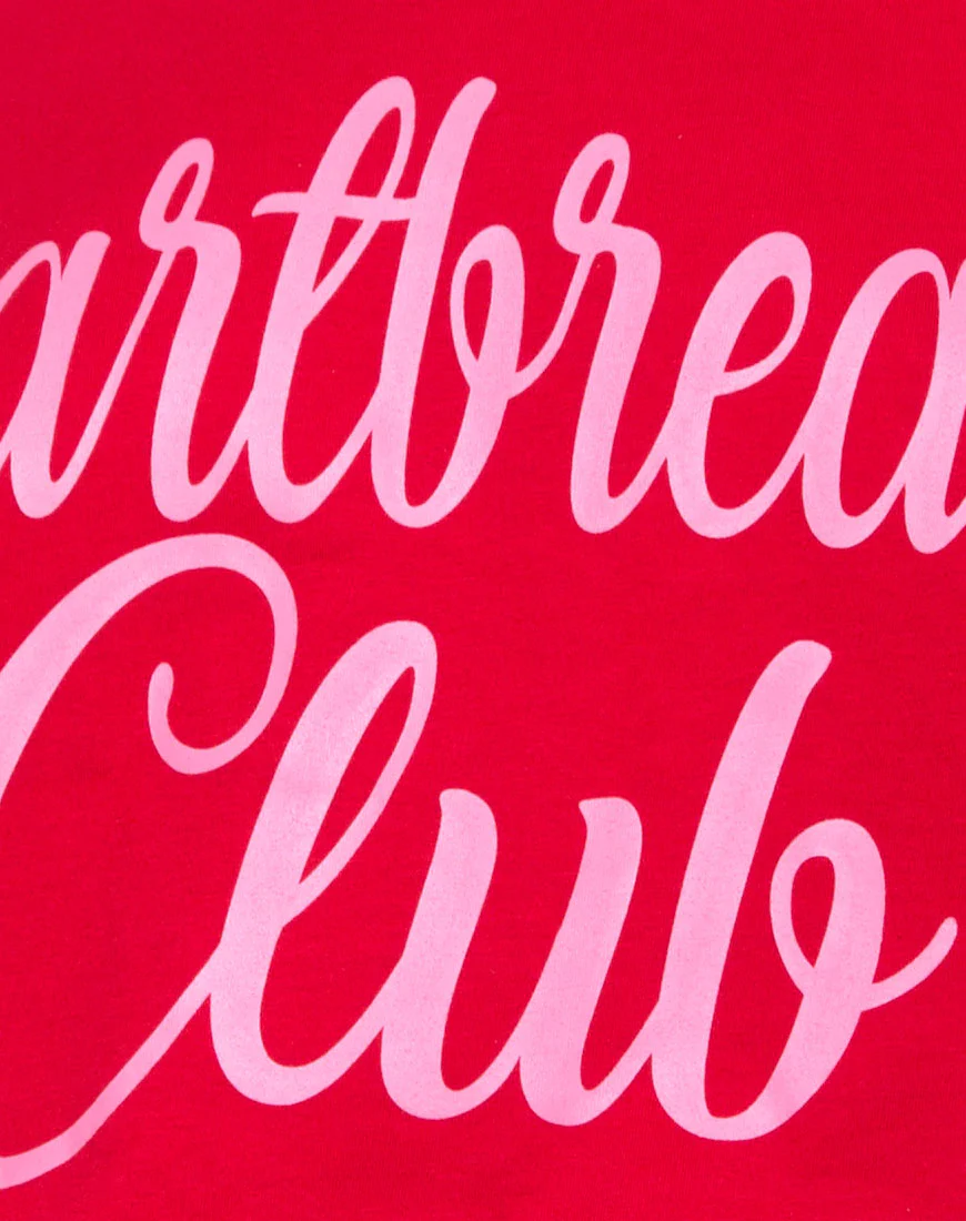 Oversize Basic Tee in Heartbreaker Club Red - Image 5