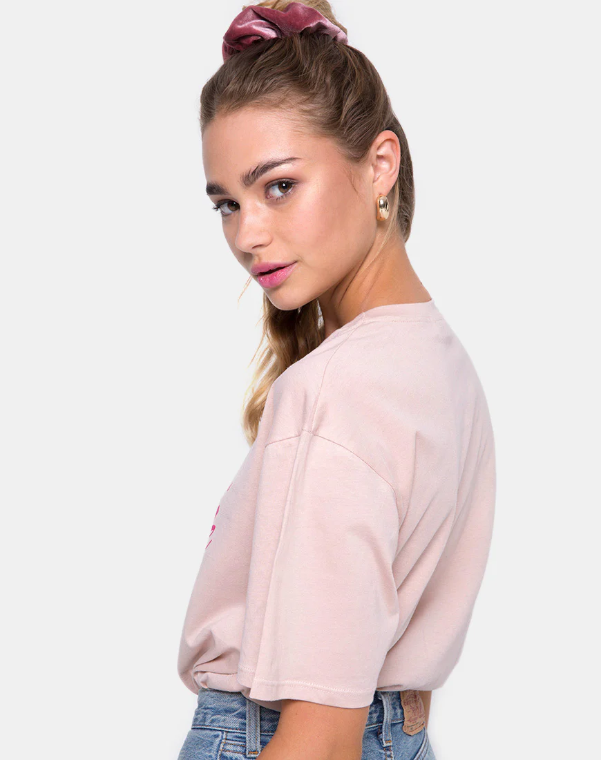 Oversize Basic Tee in Love Makes Me Sick Blush - Image 2
