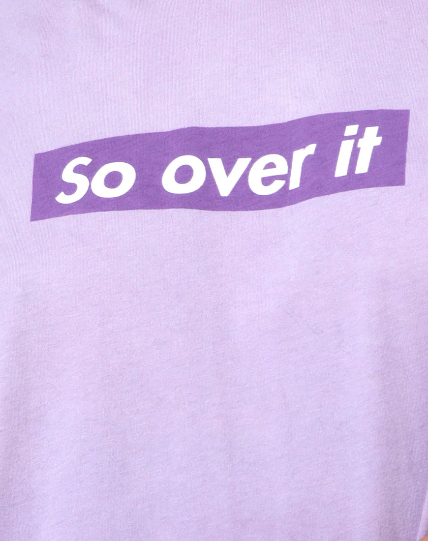 Oversize Basic Tee in Lilac "So Over It" - Image 5