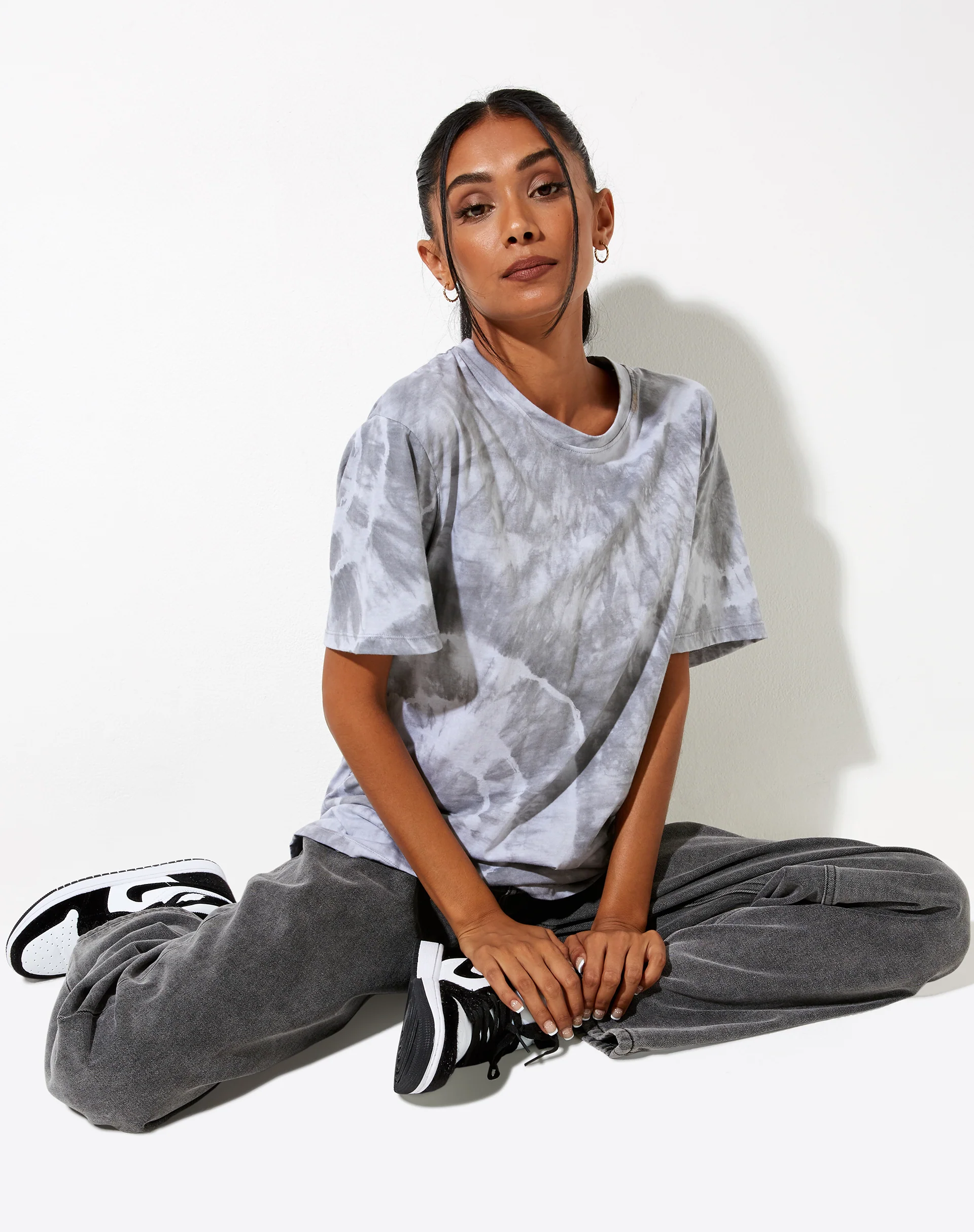 Oversize Basic Tee in Lunar Rock Radial Tie Dye - Image 3