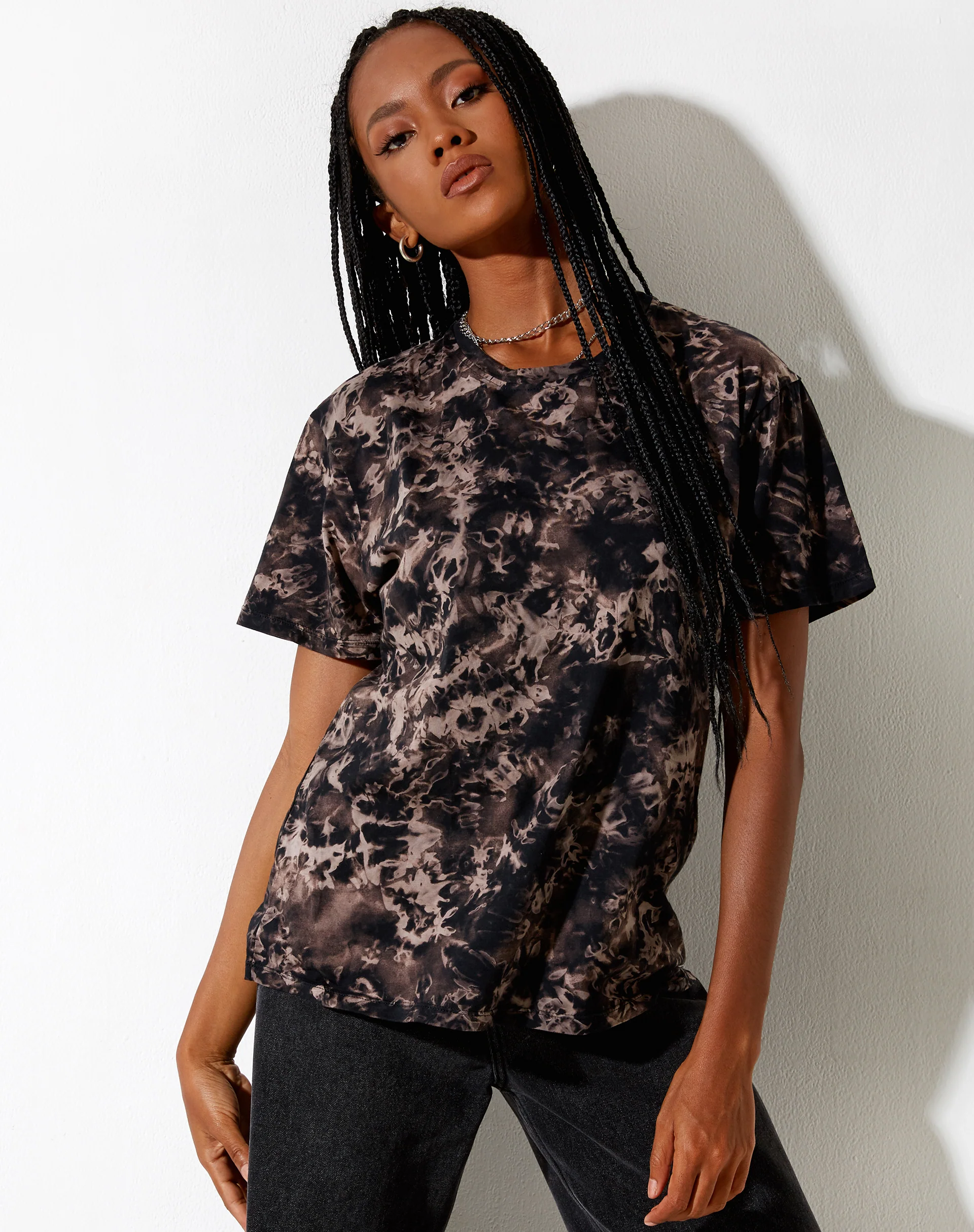 Oversize Basic Tee in Oil Smoke - Image 4