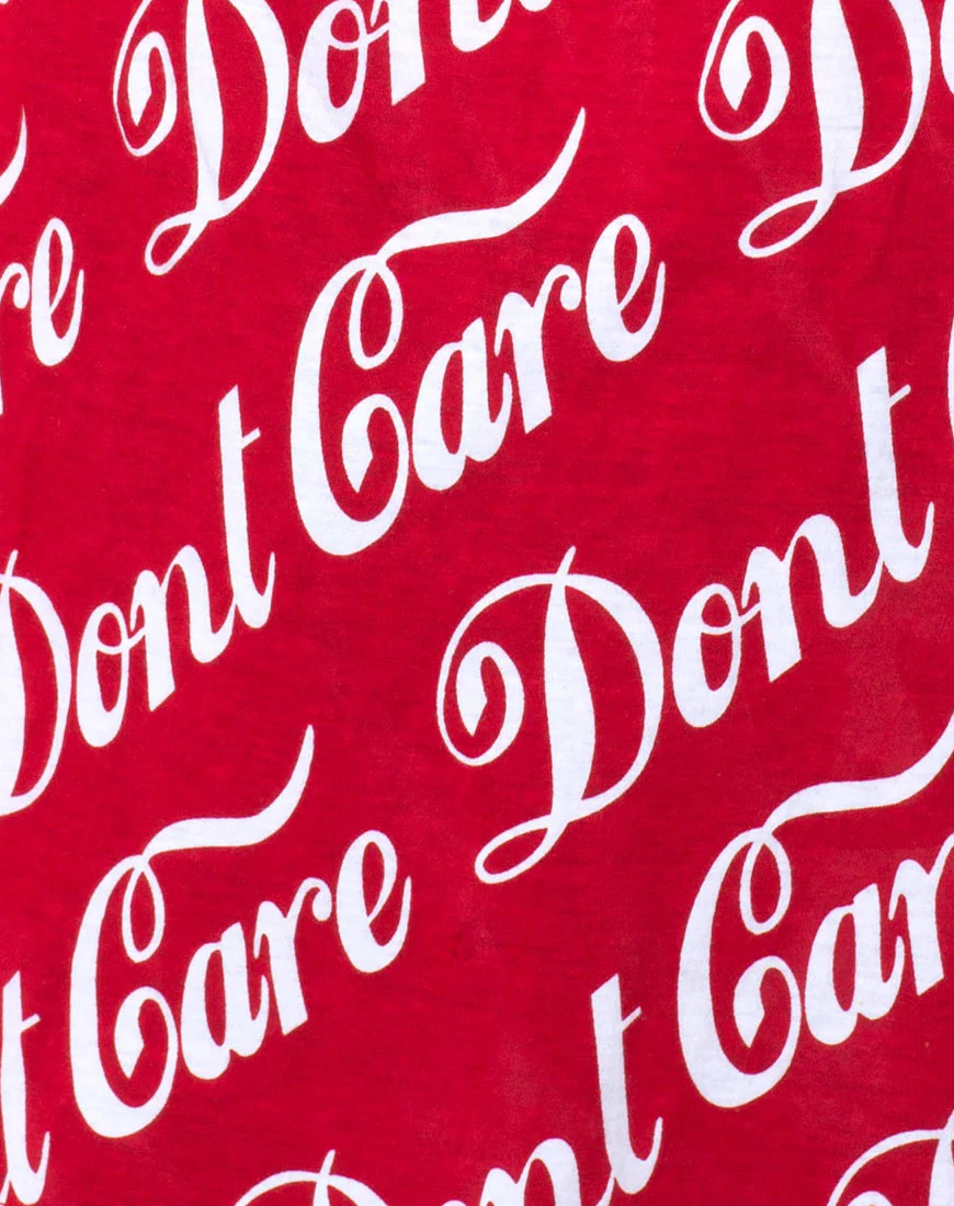 Oversize Basic Tee in Red Don’t Care Full Print - Image 6