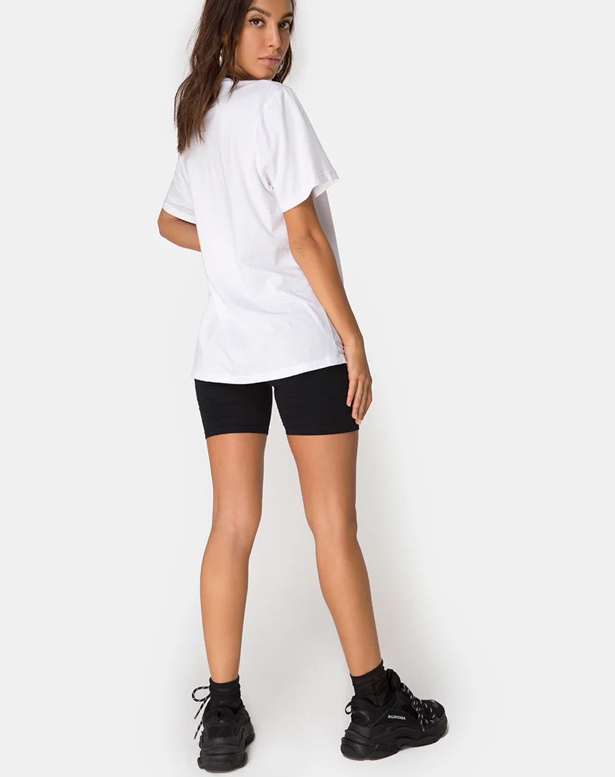 Oversize Basic Tee in White with Dancing Drake - Image 4