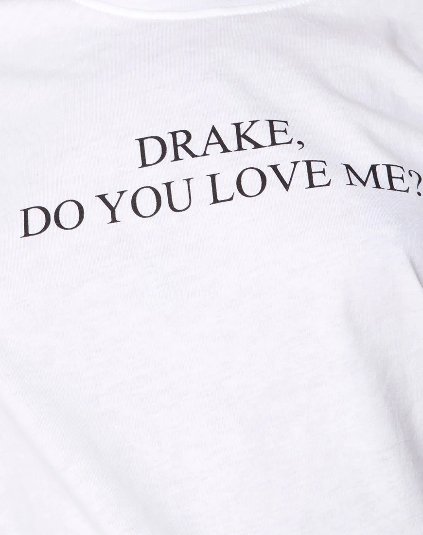 Oversize Basic Tee in White Drake Do You Love Me - Image 7