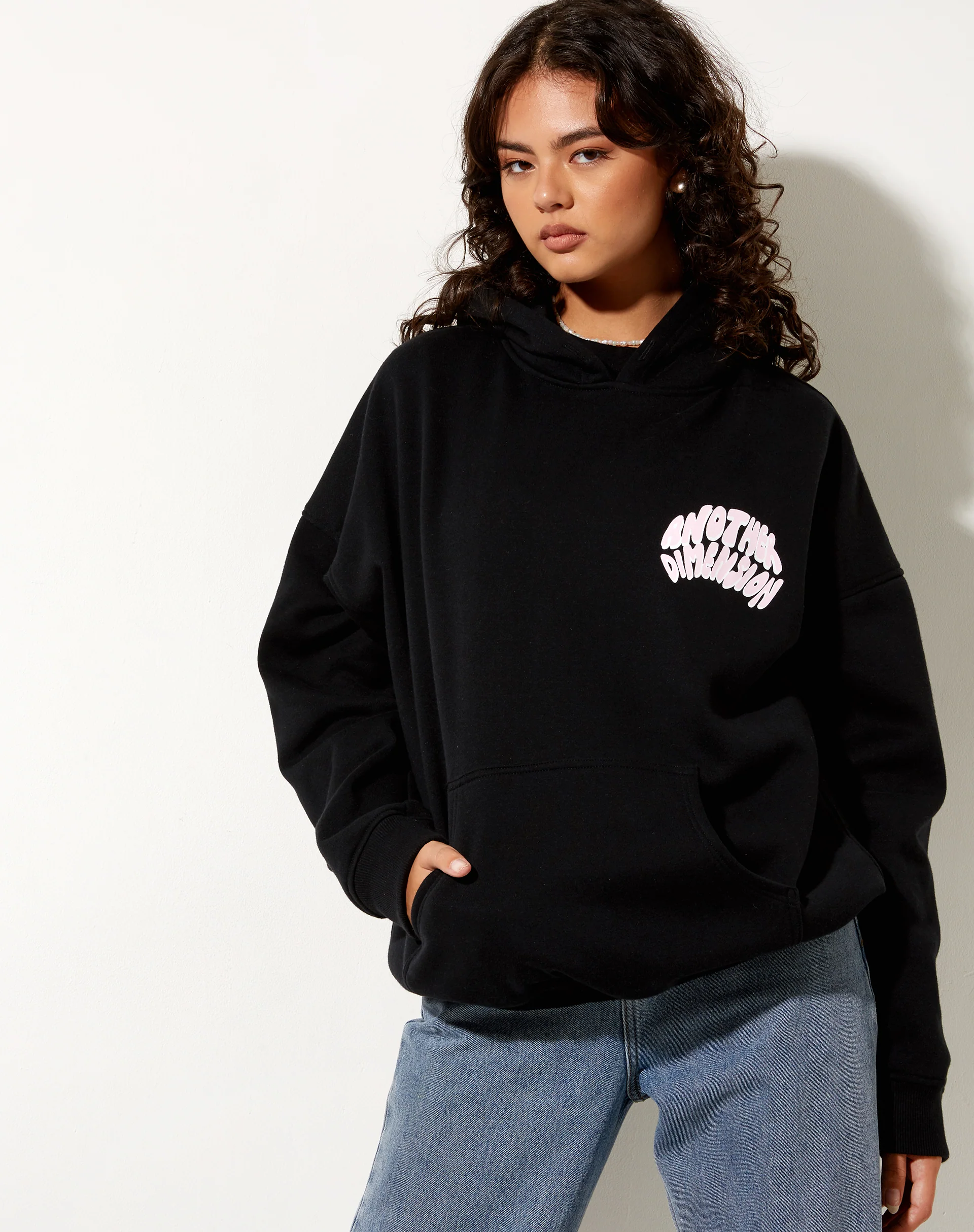 Oversize Hoodie in Black Another Dimension - Image 4