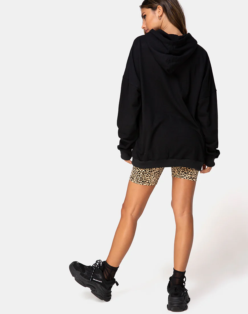 Oversize Hoody in Black with Angel Embro - Image 4