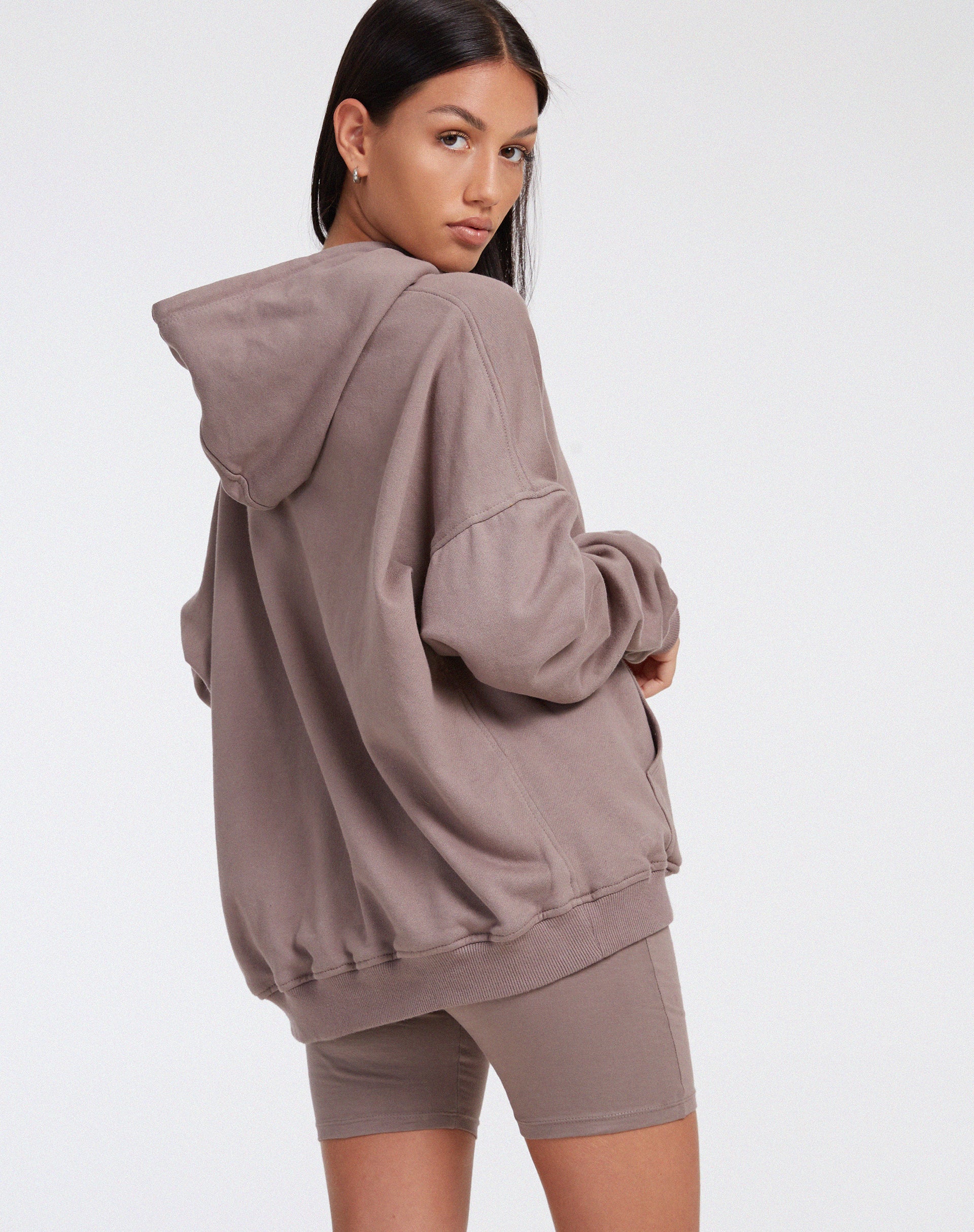 Oversize Hoodie in Fleece Antler - Image 2