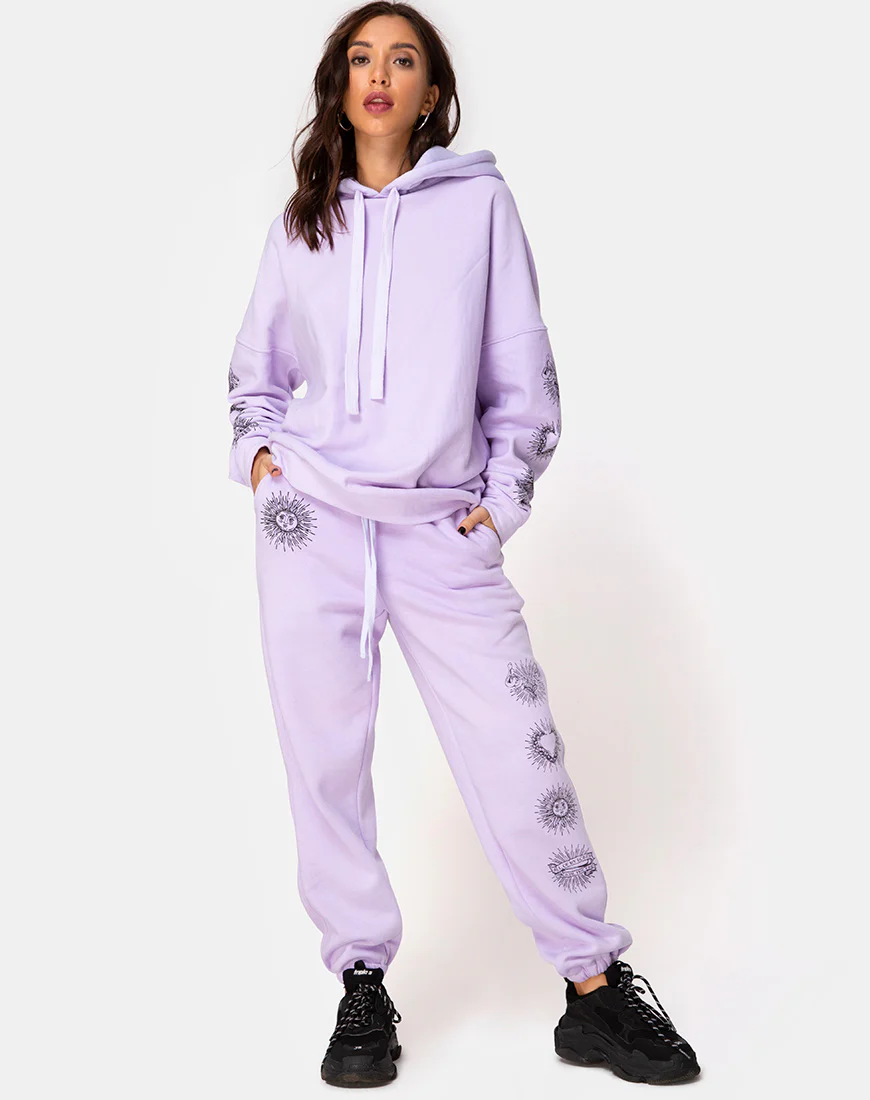 Oversize Hoody in Lilac 'All Of My Bones' - Image 3