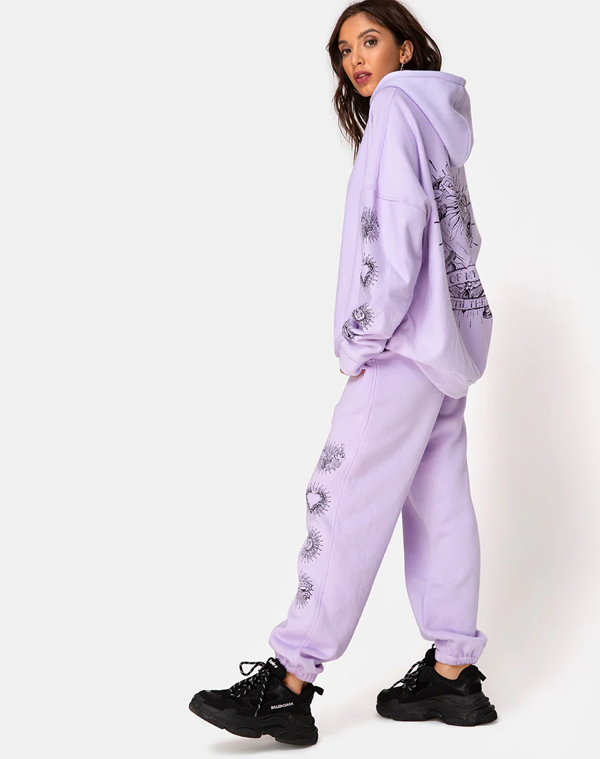 Oversize Hoody in Lilac 'All Of My Bones' - Image 4