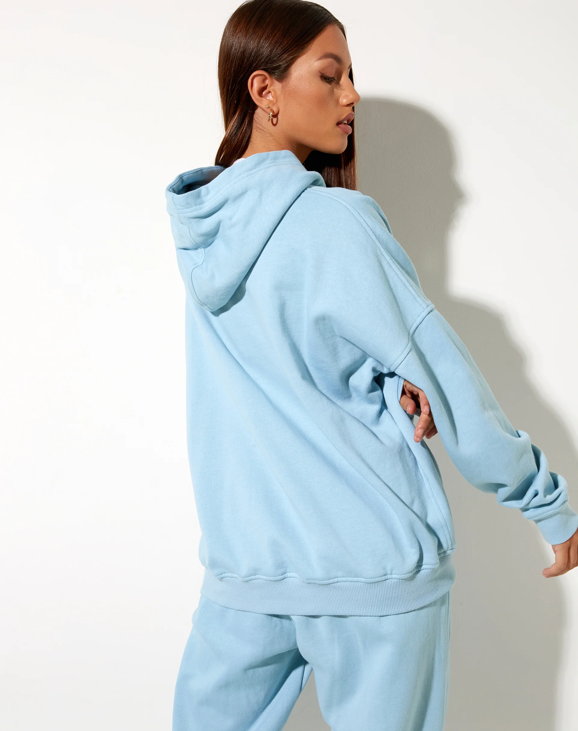 Oversize Hoodie in Nantucket Blue Motel Beach Club - Image 2