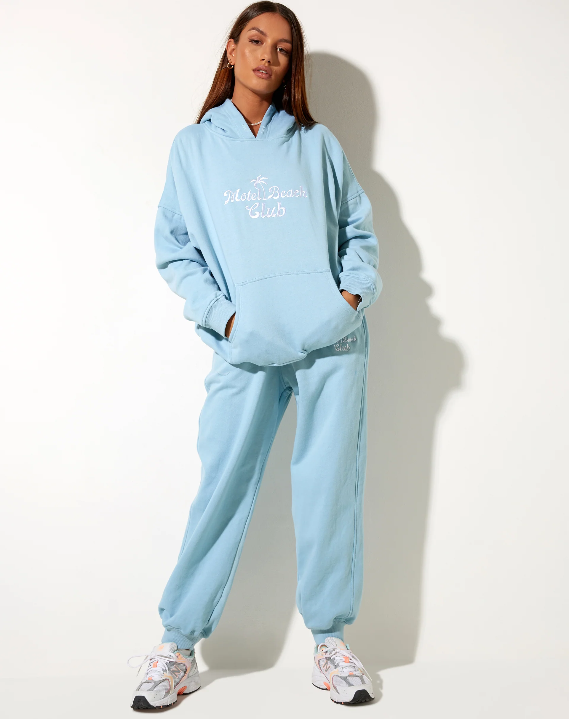 Oversize Hoodie in Nantucket Blue Motel Beach Club - Image 3