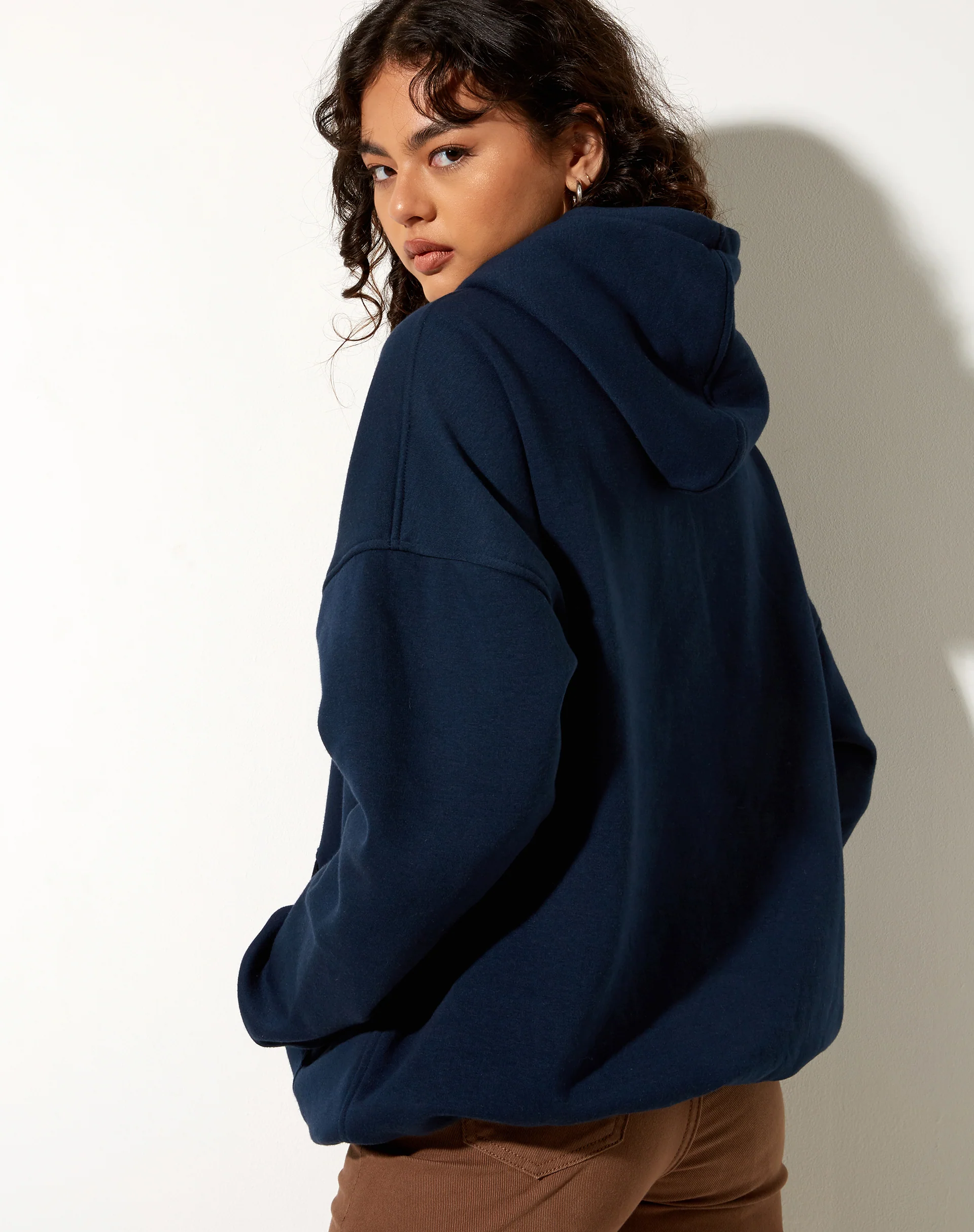Oversize Hoodie in Navy Pony Club Mix Embro - Image 2
