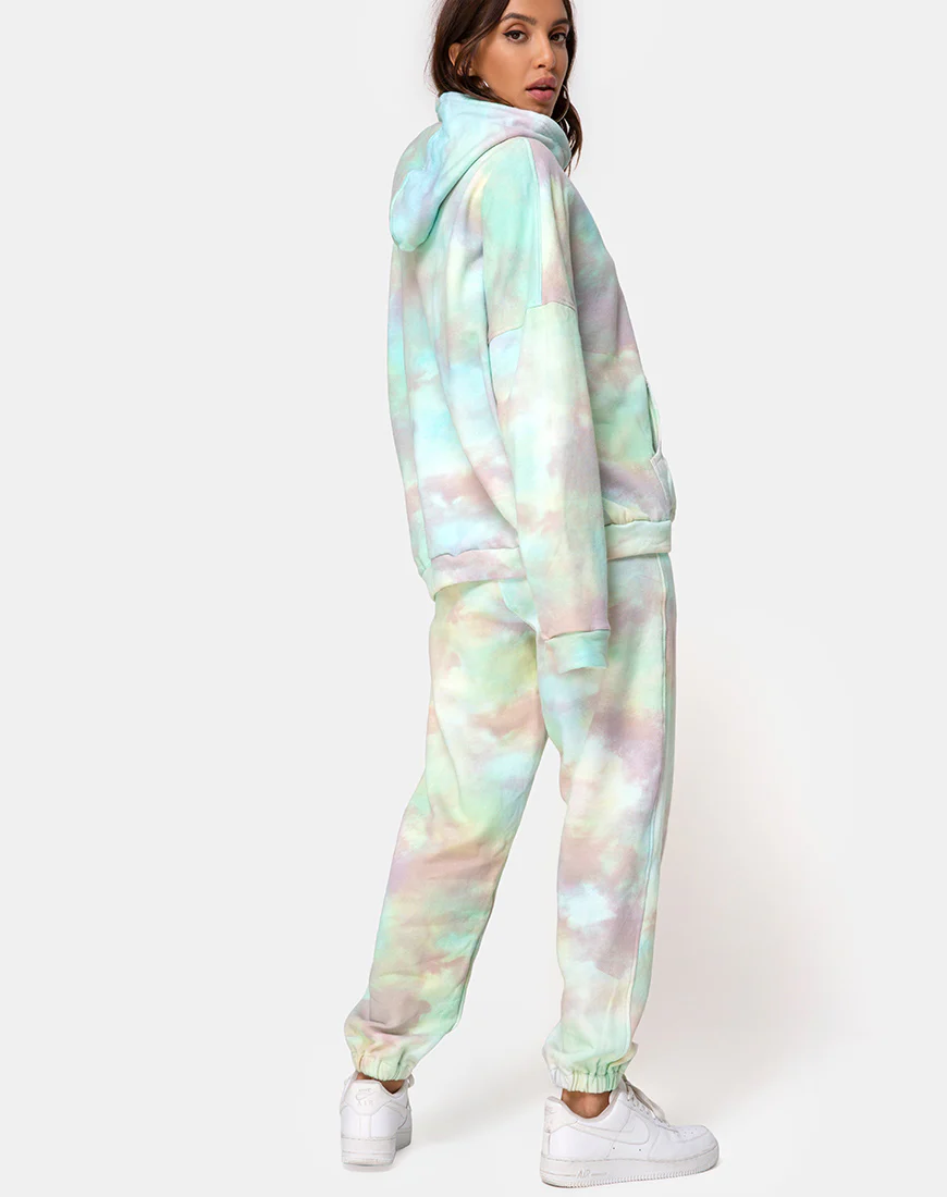 Oversize Hoodie in Pastel Tie Dye - Image 4