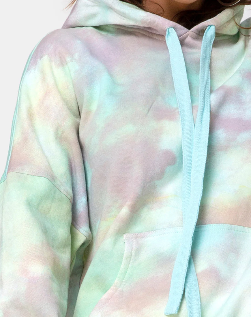 Oversize Hoodie in Pastel Tie Dye - Image 5