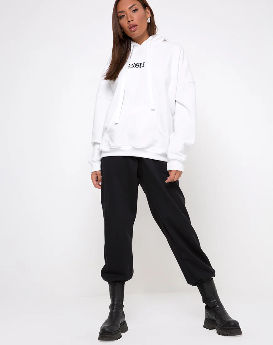 Oversize Hoody in White Angel Embro - Image 3