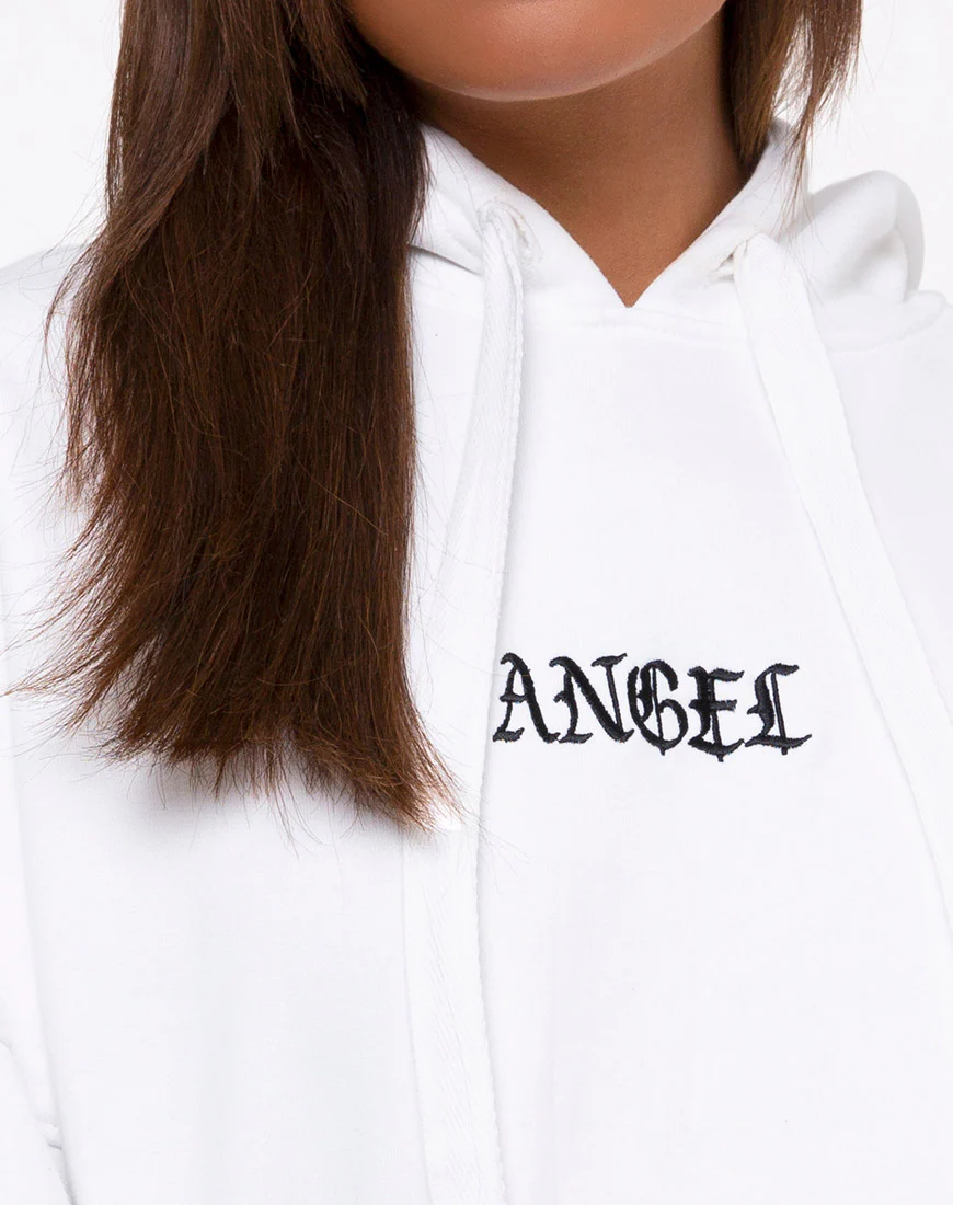 Oversize Hoody in White Angel Embro - Image 5
