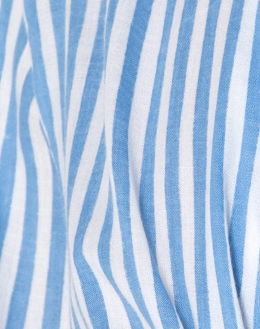 Oxford Shirt in Basic Stripe Blue and White - Image 5
