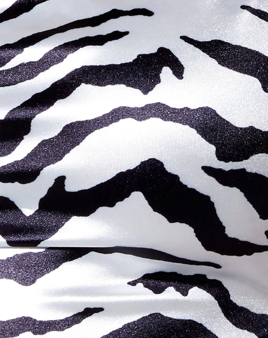 Ozka Crop Top in Horizontal Zebra Black and White - Image 5