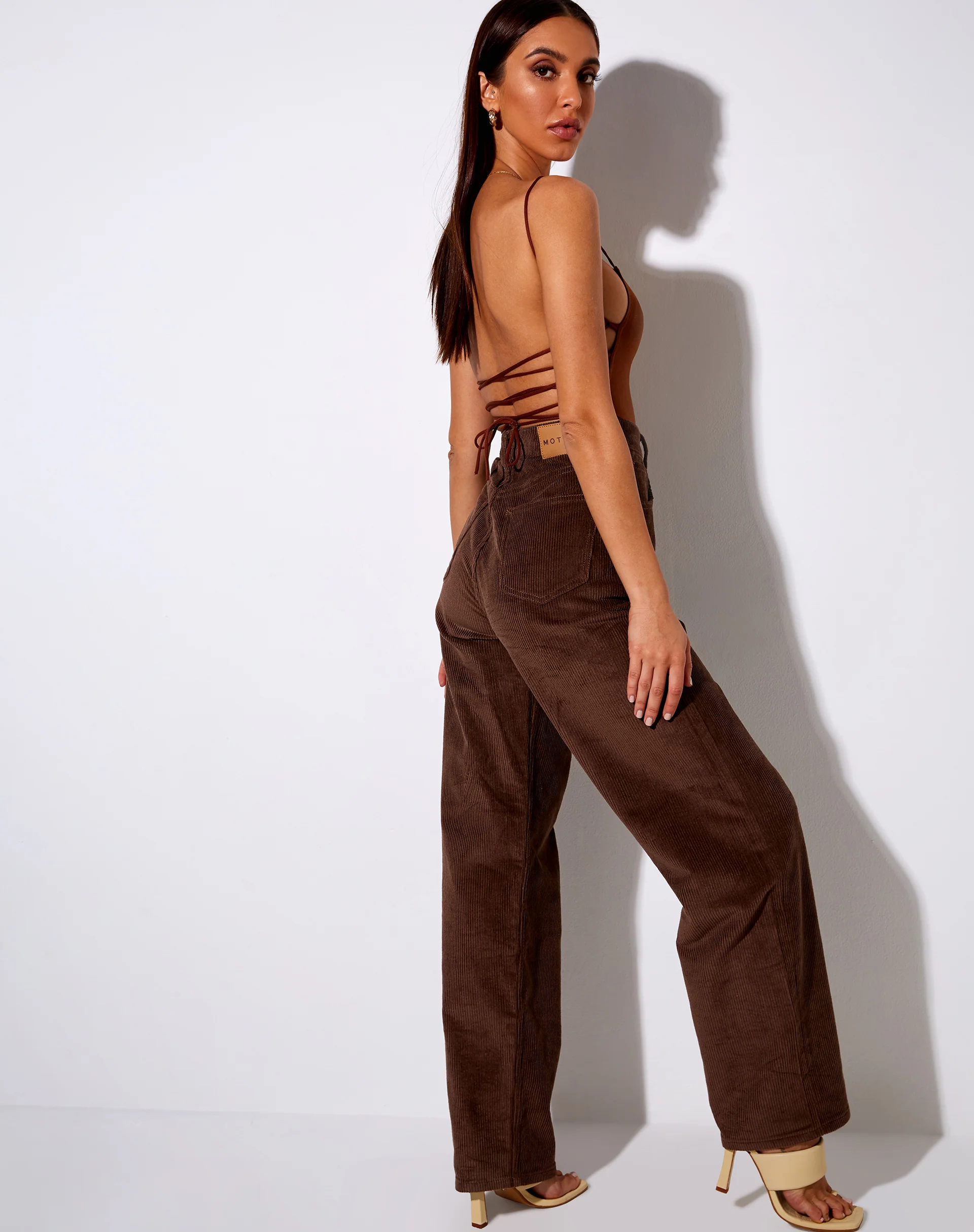 Ozka Crop Top in Satin Chocolate - Image 4