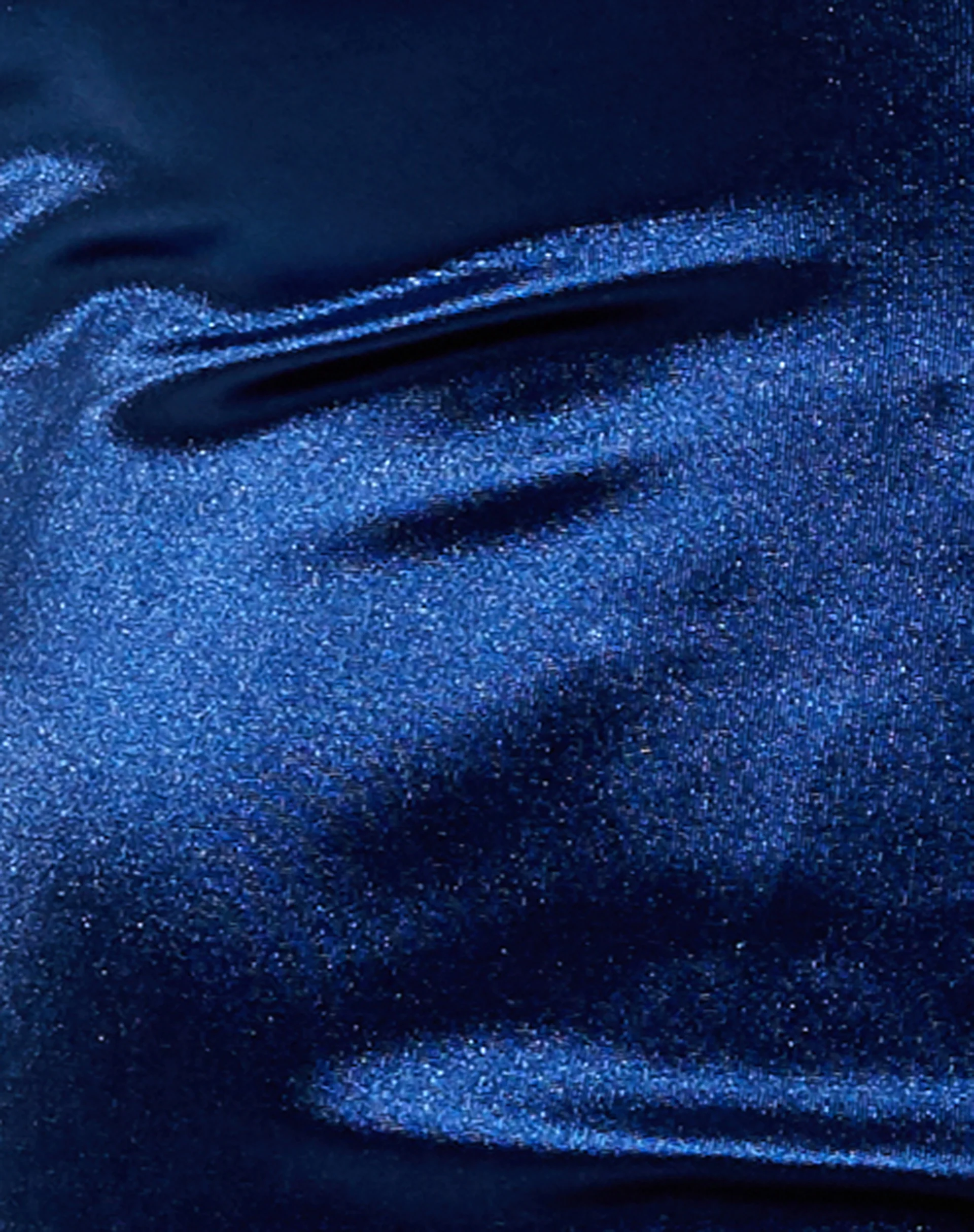 Ozka Crop Top in Satin Navy - Image 5