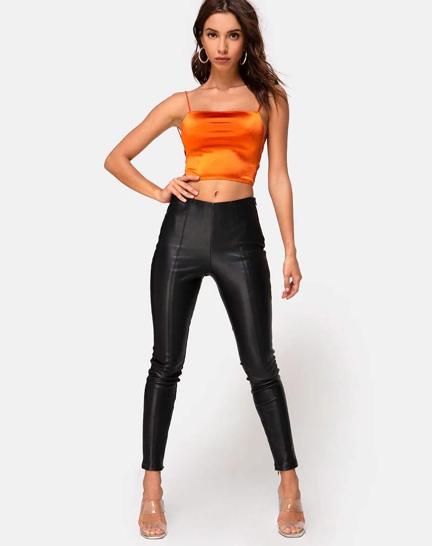 Ozka Crop Top in Satin Salt Caramel - Image 3