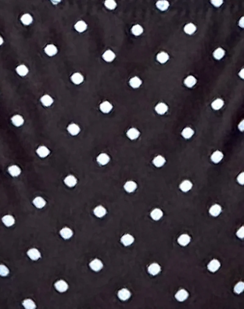 Pafriza Bikini Top in Black and Blue Polka - Image 5