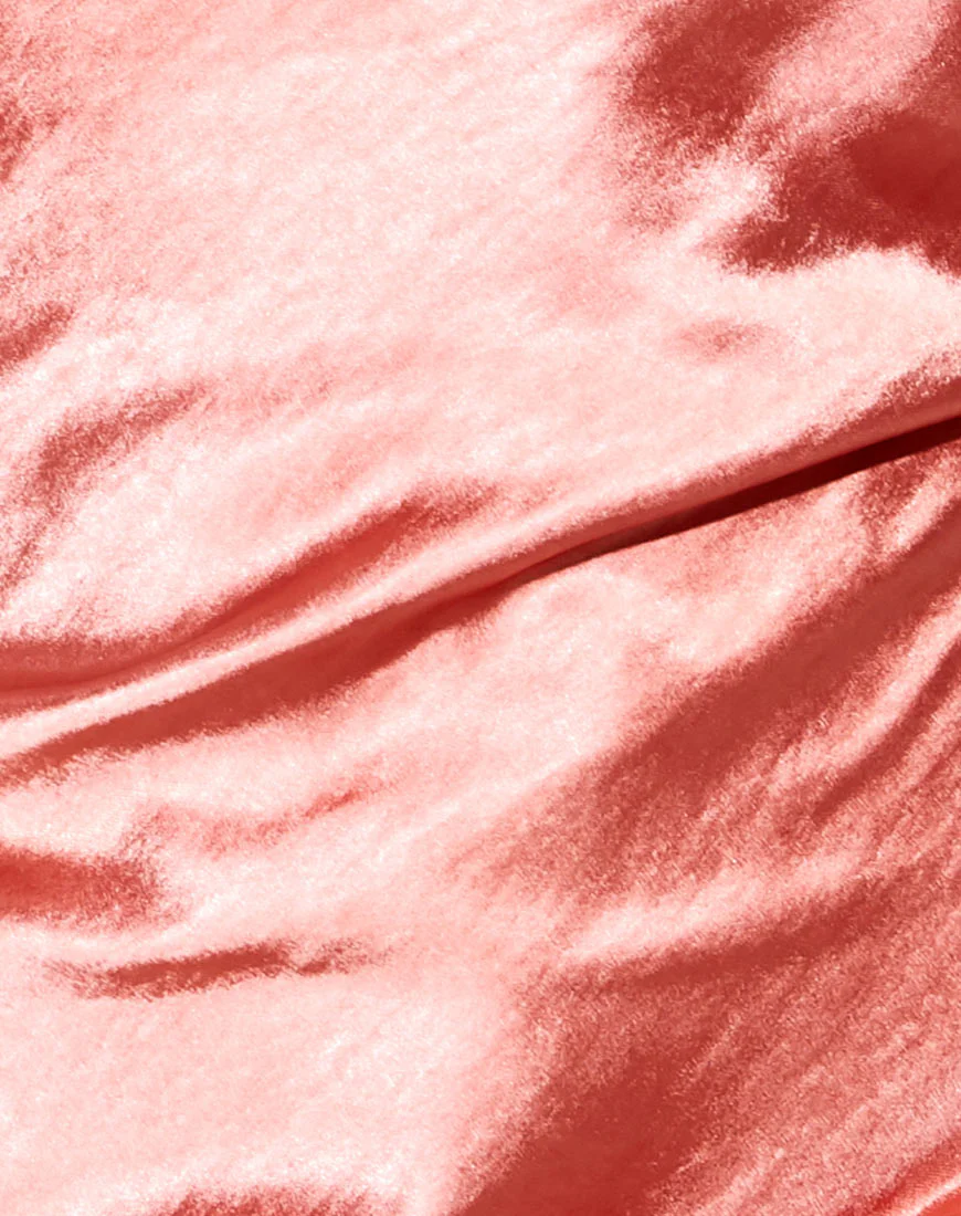 Paiva Dress in Satin Coral - Image 8