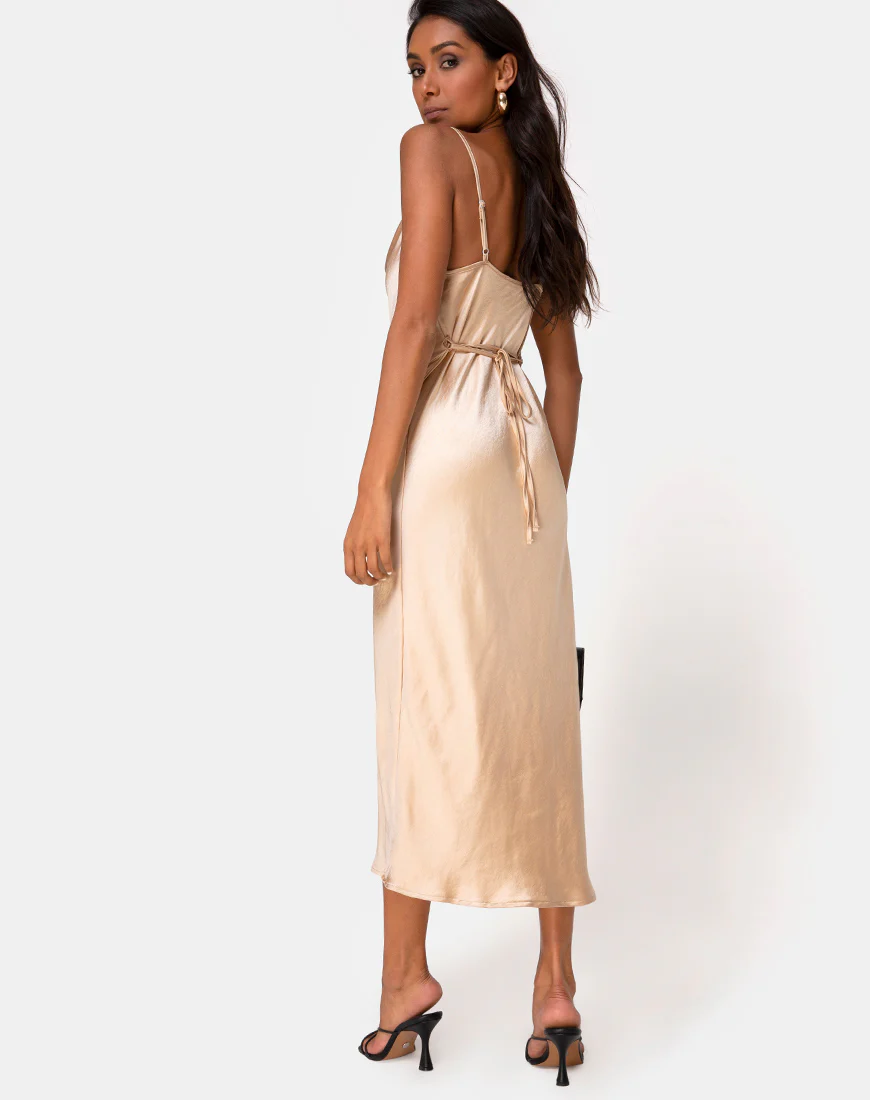 Palasha Dress in Satin Gold - Image 2