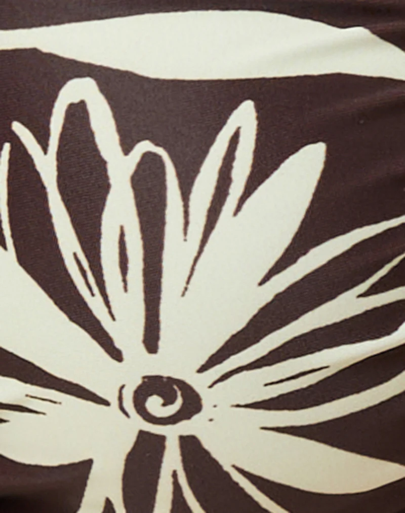 Pali Bikini Top in Brown and Ivory Doodle Swirl - Image 6