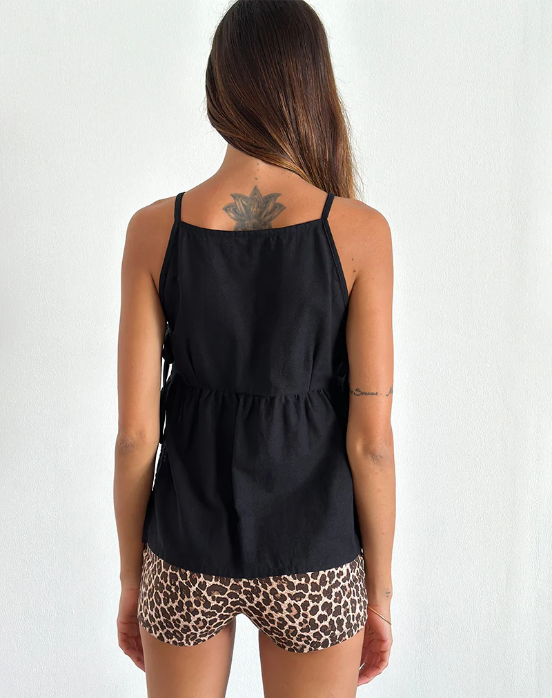 Palsi Tie Side Sleeveless Top in Black - Image 5