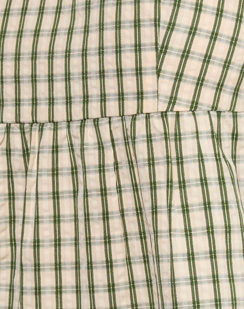 Palsi Tie Side Top in Green Check - Image 6