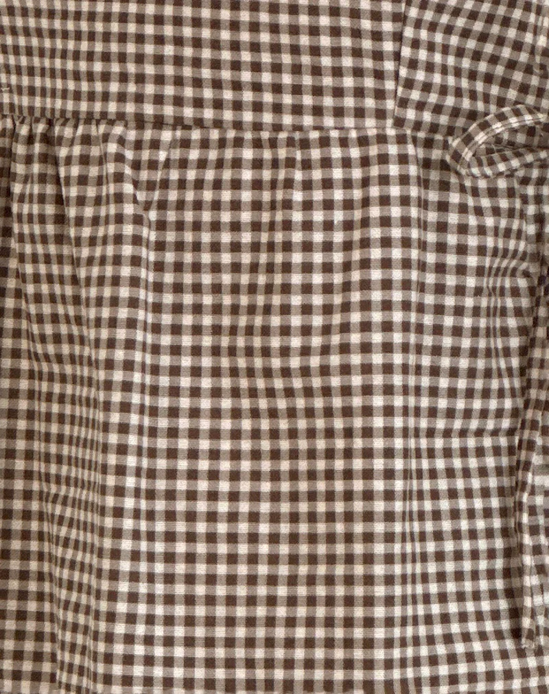 Palsi Tie Side Sleeveless Top in Brown Mini Gingham - Image 6